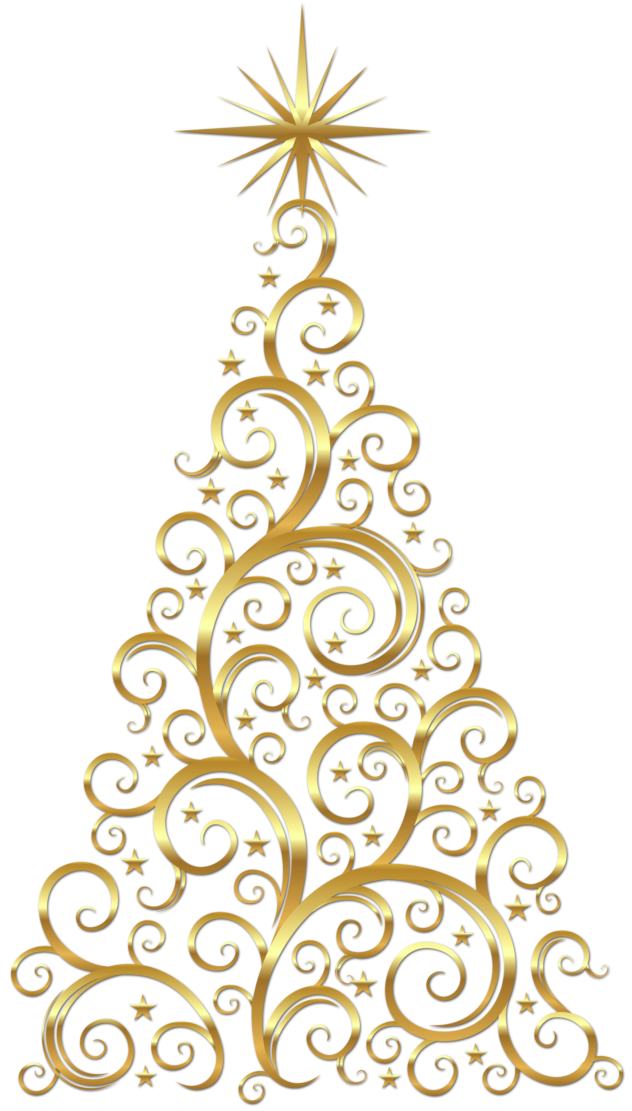 Transparent_Gold_Deco_Christmas_Tree_Clipart