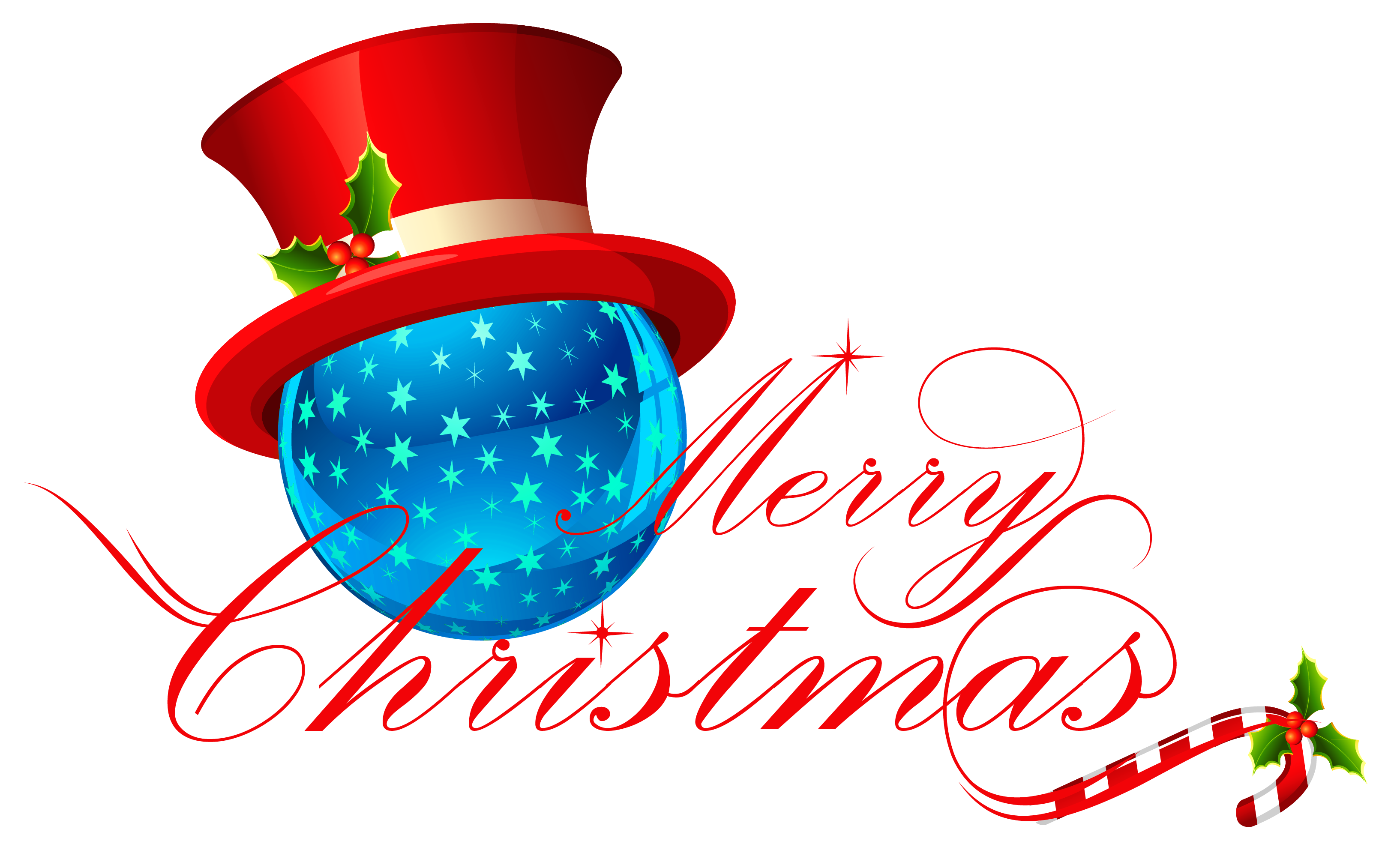 Transparent Merry Christmas with Blue Ornament Clipart | Gallery Yopriceville - High-Quality ...