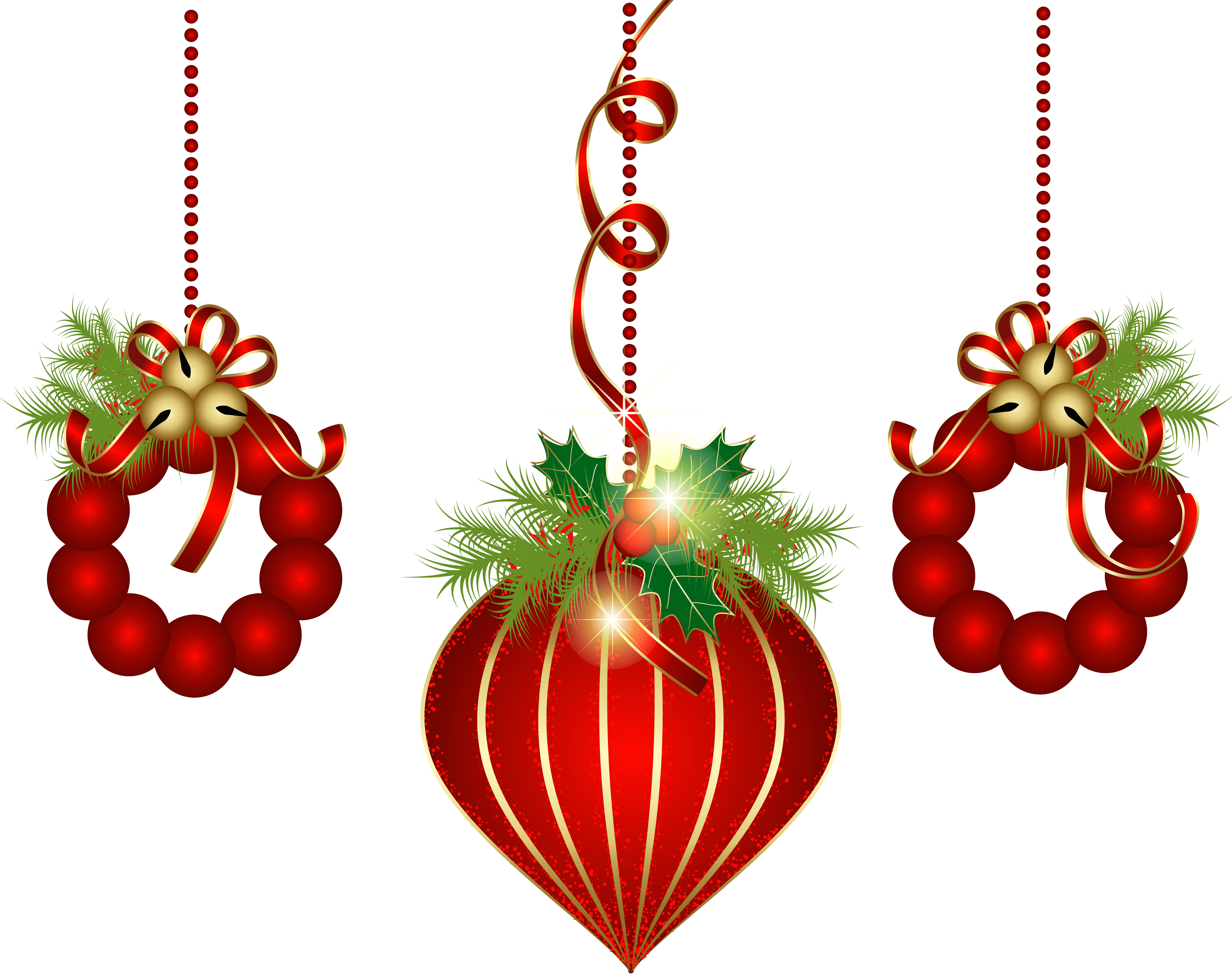 Transparent Red Christmas Ornaments PNG Clipart Gallery