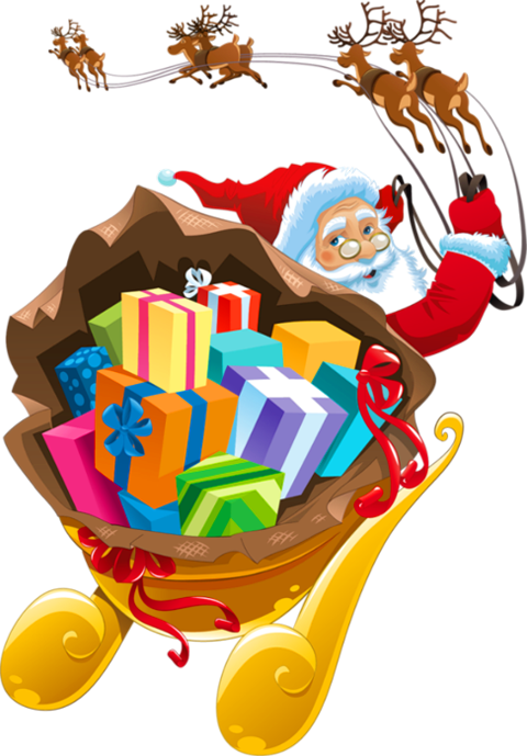 transparent santa claus with sled gallery yopriceville christmas presents background