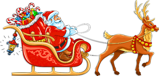 santa s sleigh with reindeer