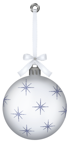 white hanging christmas ball