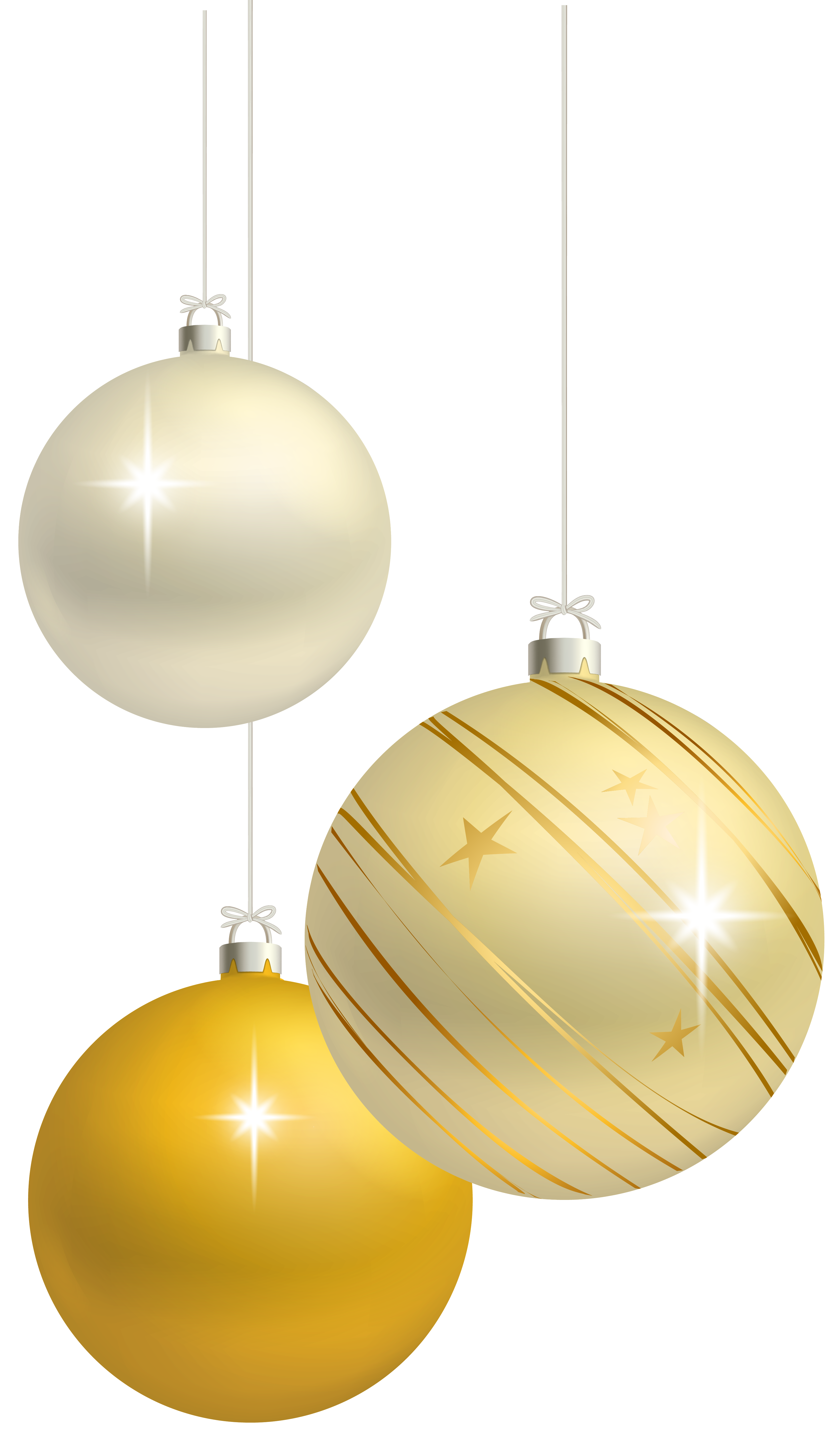 White And Yellow Christmas Balls Decoration Png Clipart Image Gallery