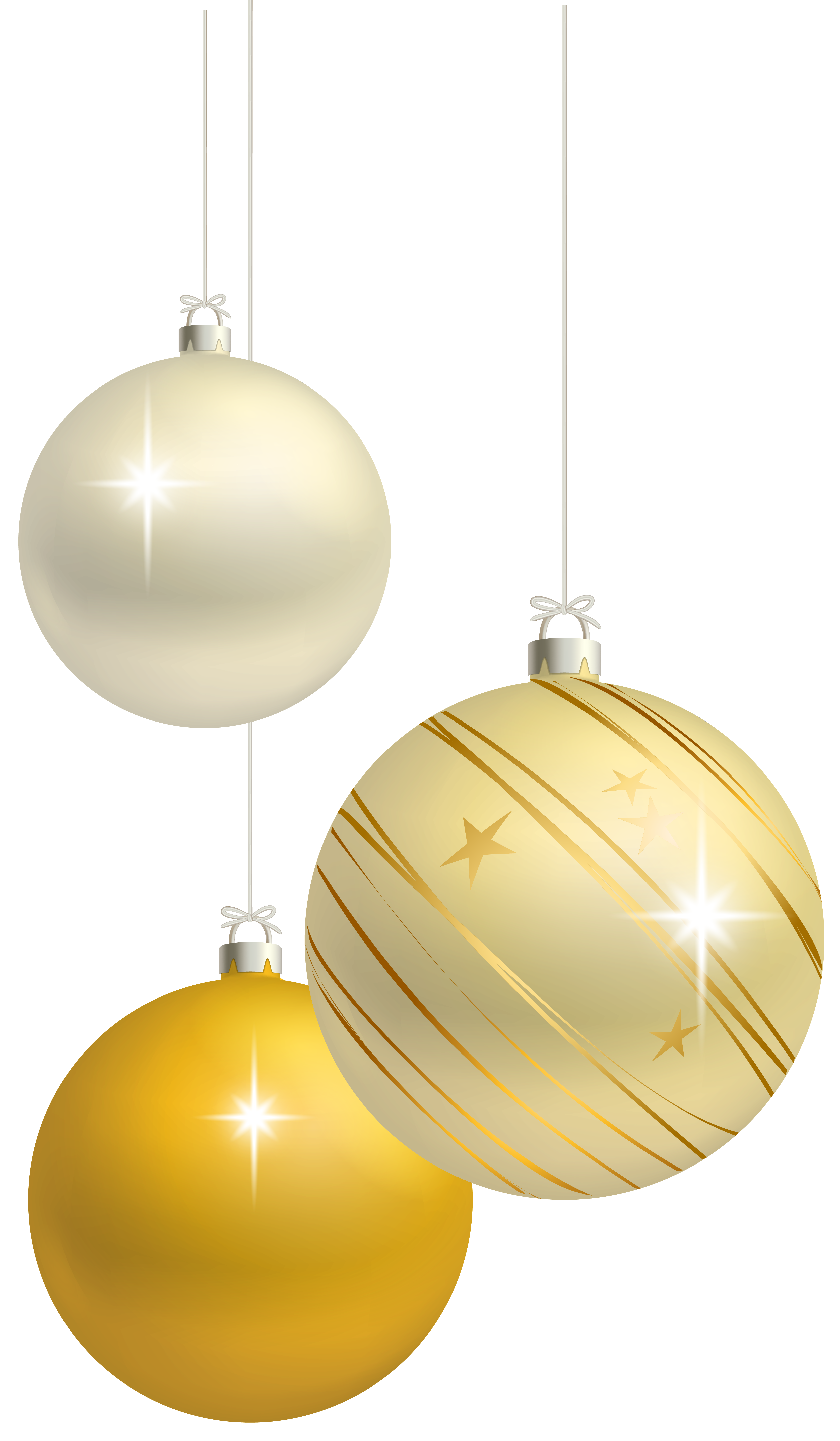White and Yellow Christmas Balls Decoration PNG Clipart Image | Gallery ...