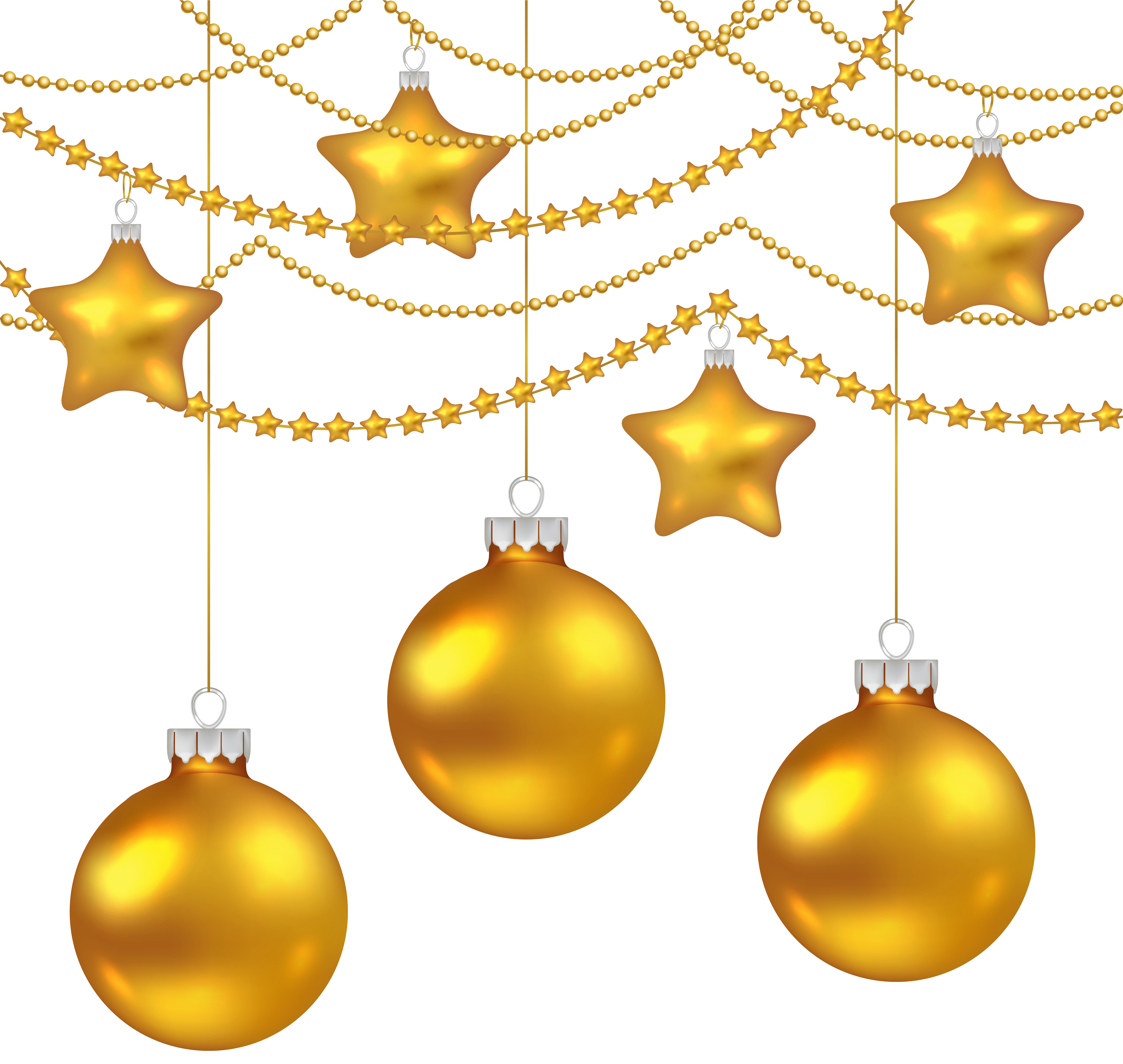 Yellow Christmas Balls Decoration PNG Clipart Image | Gallery