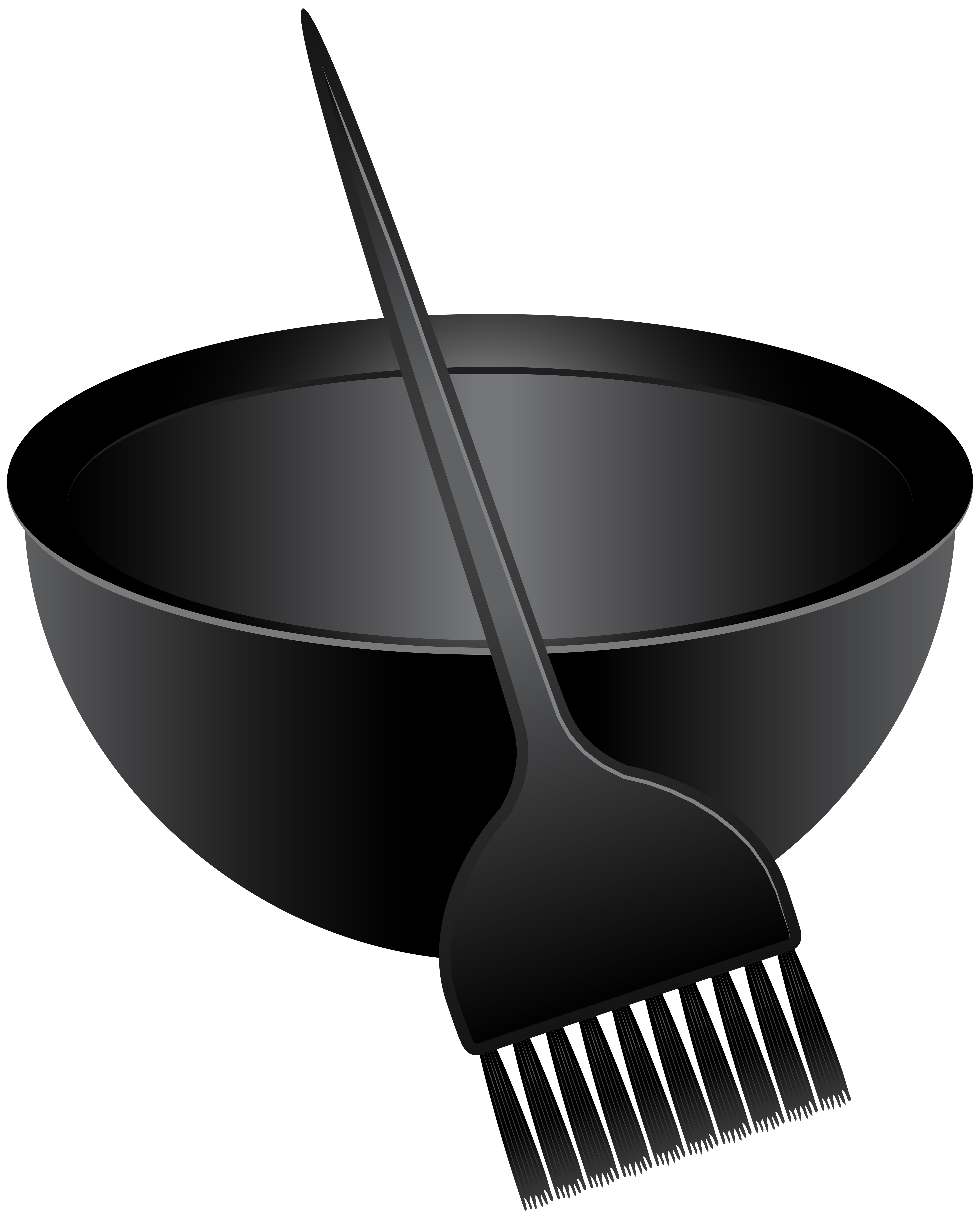 Hair Dye Brush and Mixing Bowl PNG Clip Art Image | Gallery
