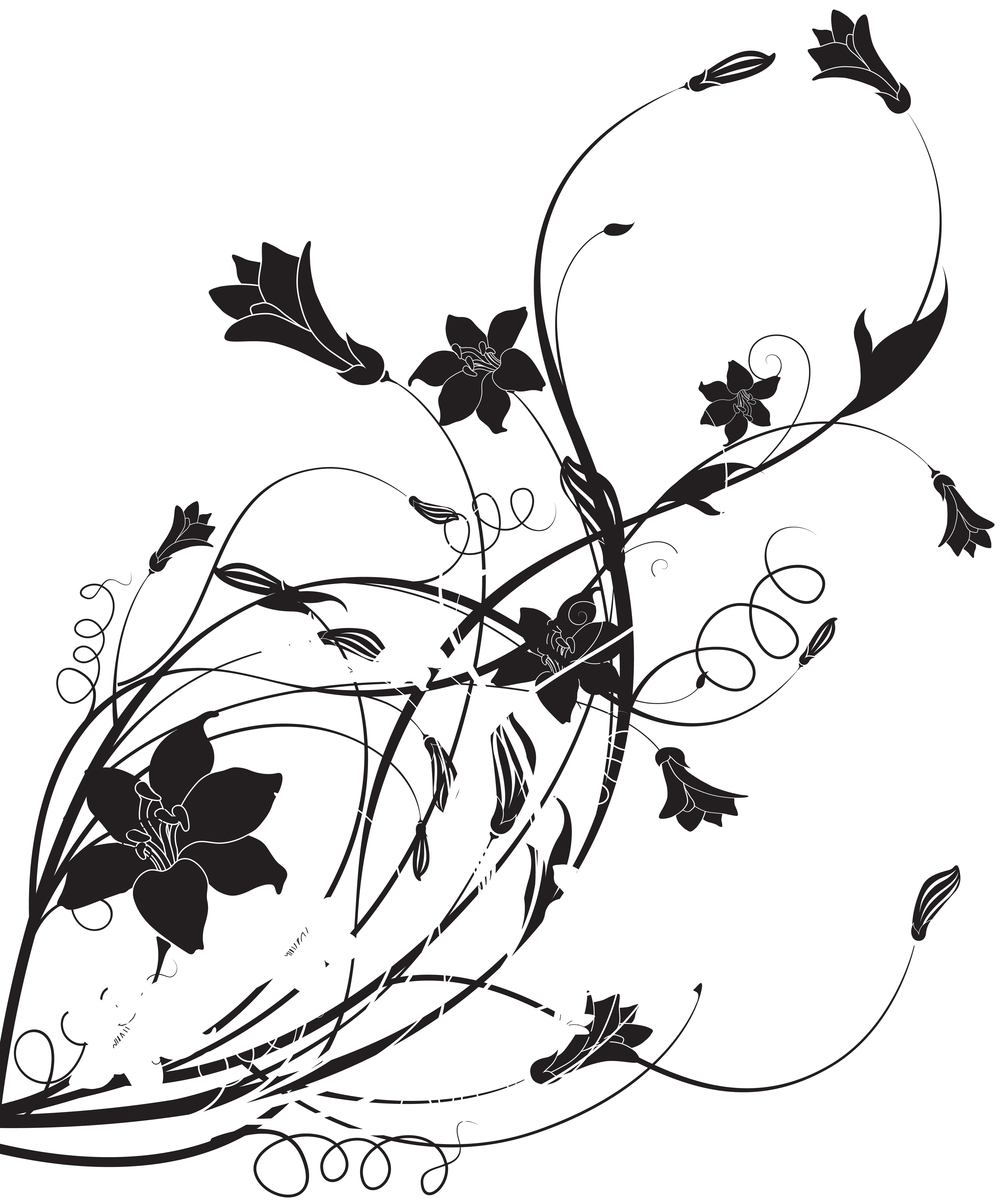 black white floral decoration
