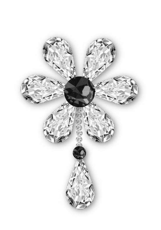 black and white diamond flower jewelry gallery teardrop christmas decoration