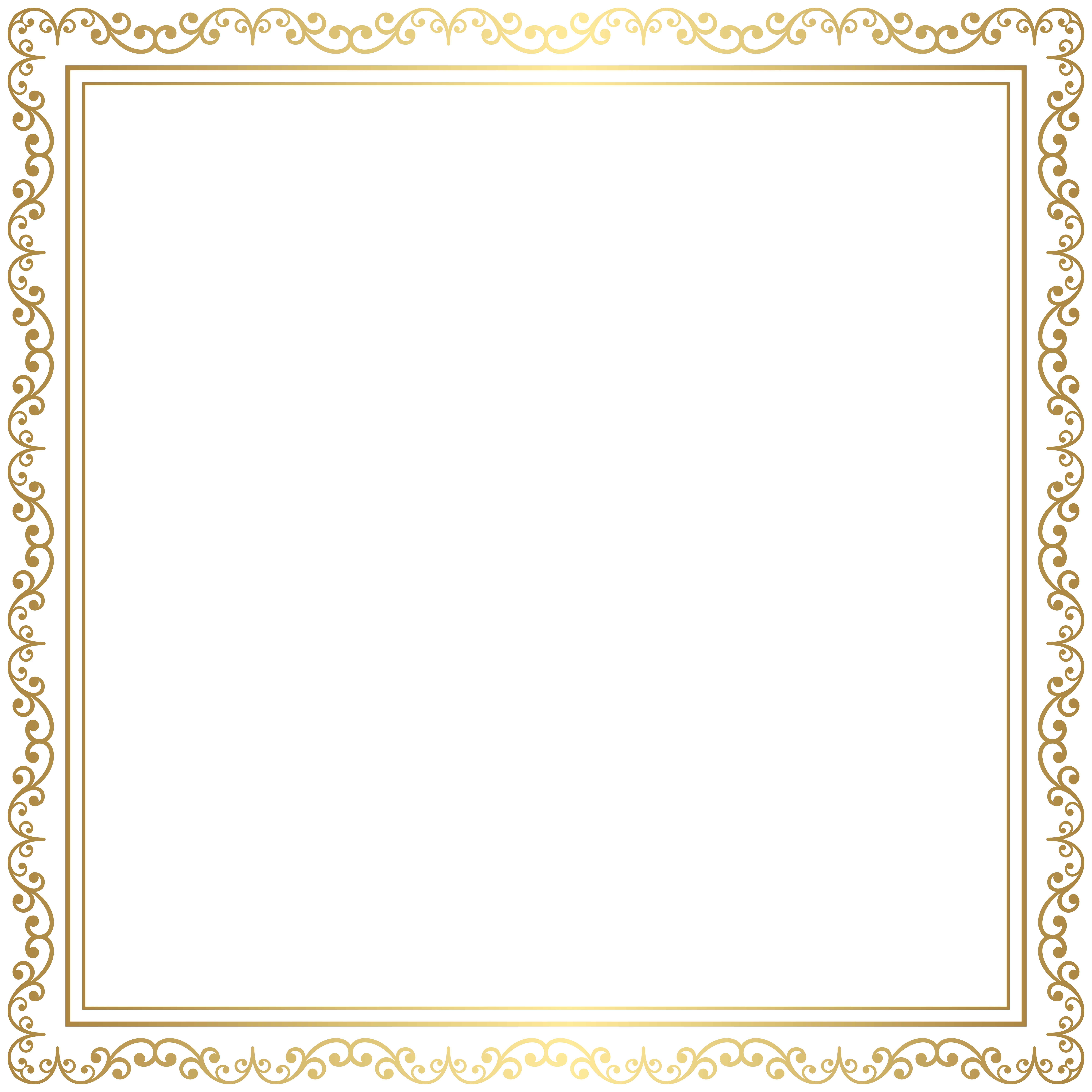 Transparent Gold Frame Border Clip Art