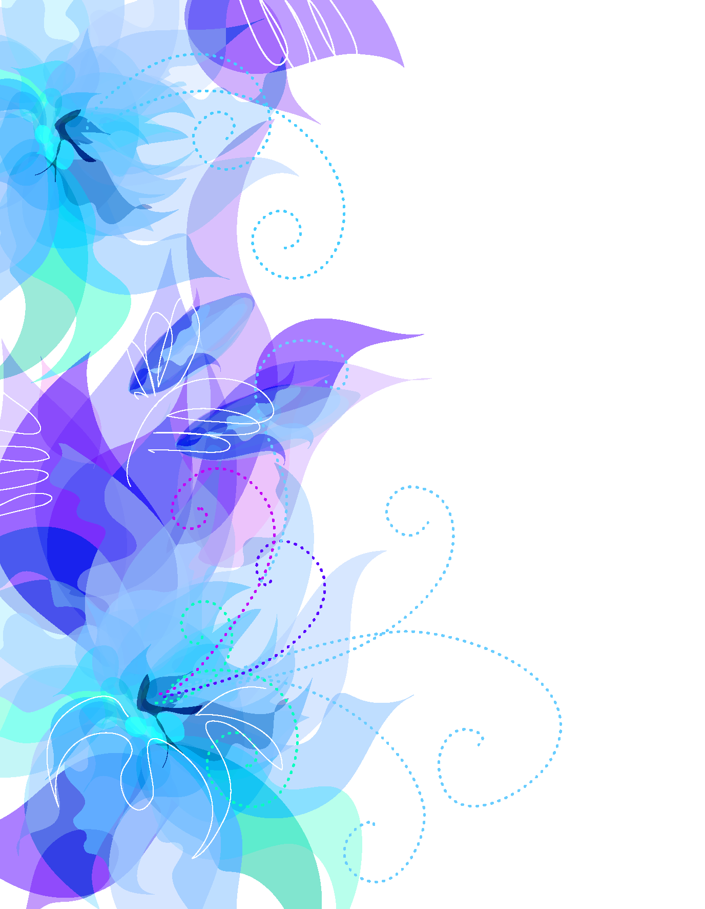 Cute Blue Floral Decoration Transparent PNG Clipart ...
