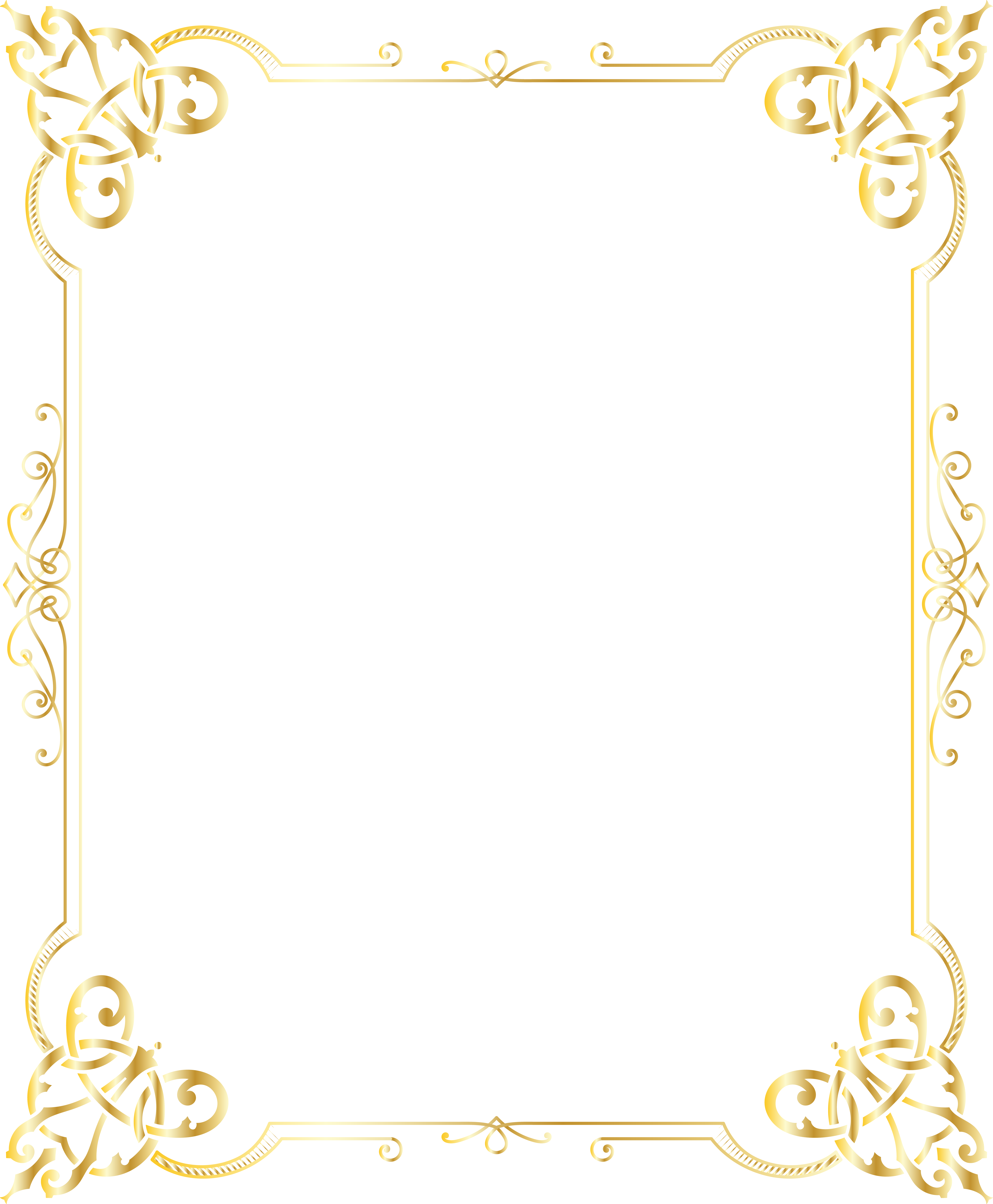 Decorative Border Gold Frame PNG Clip Art Image | Gallery Yopriceville ...