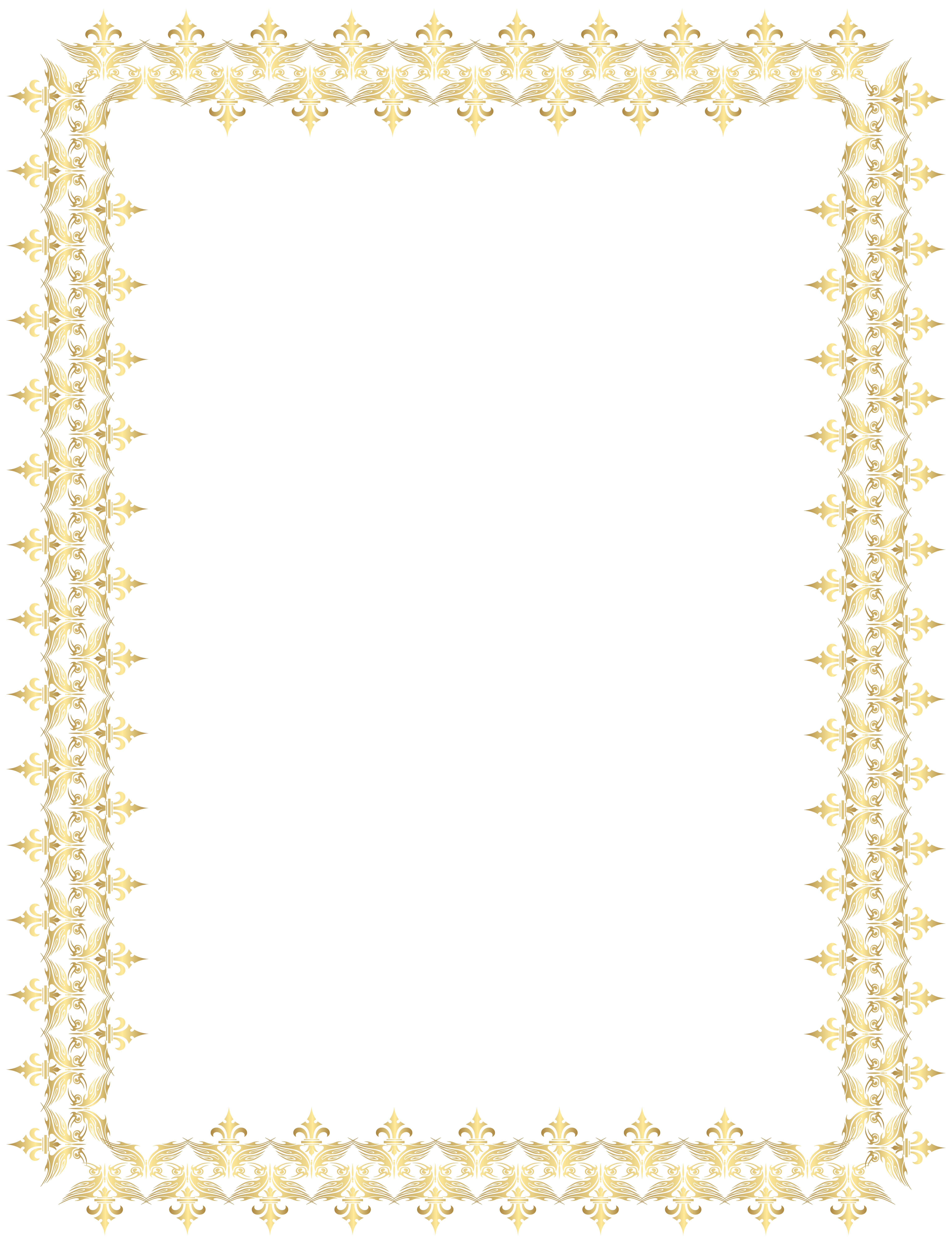 Decorative Gold Border Frame Transparent PNG Clip Art​ | Gallery  Yopriceville - High-Quality Free Images and Transparent PNG Clipart