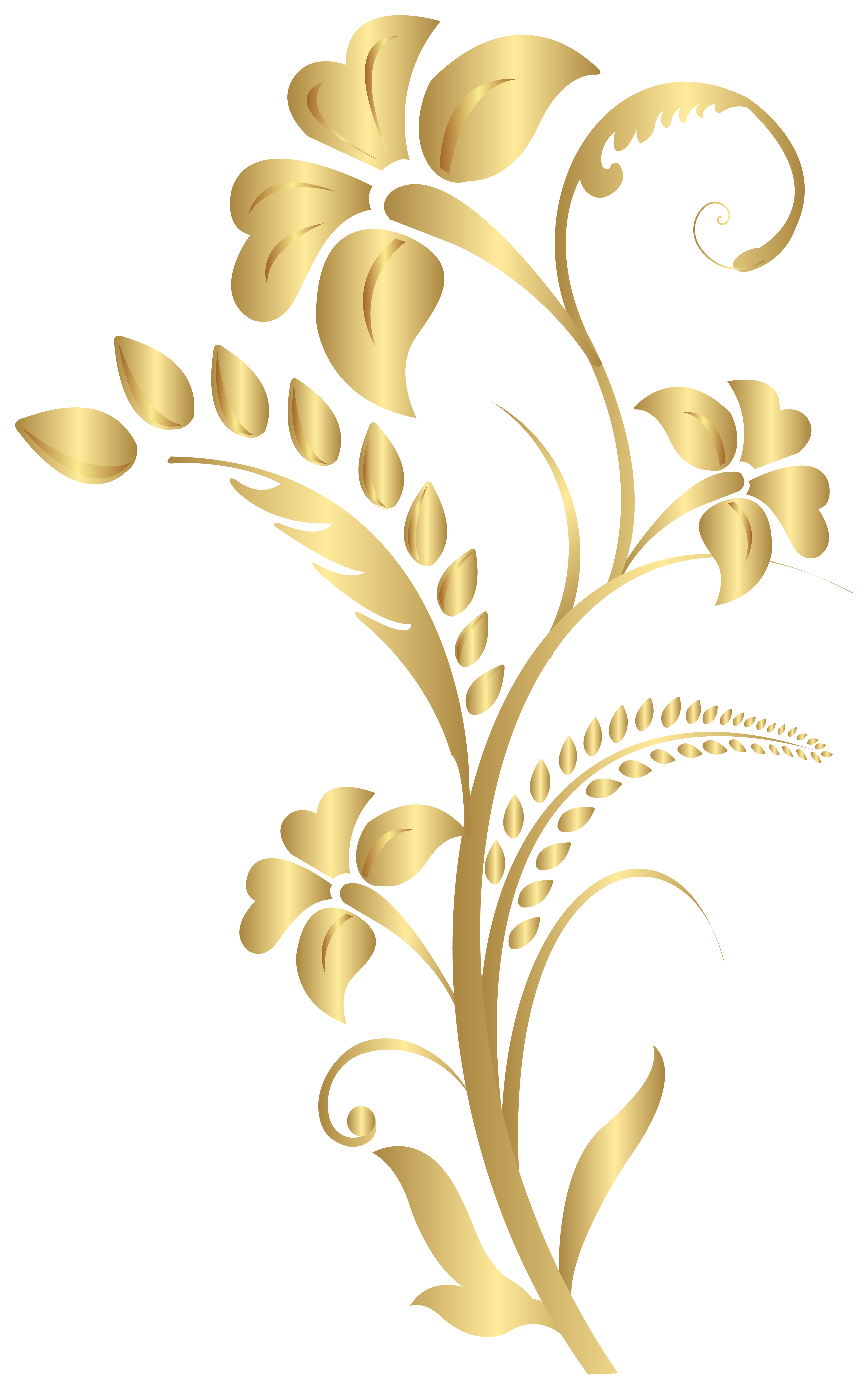 Floral Element Gold PNG Clip Art Image | Gallery ...