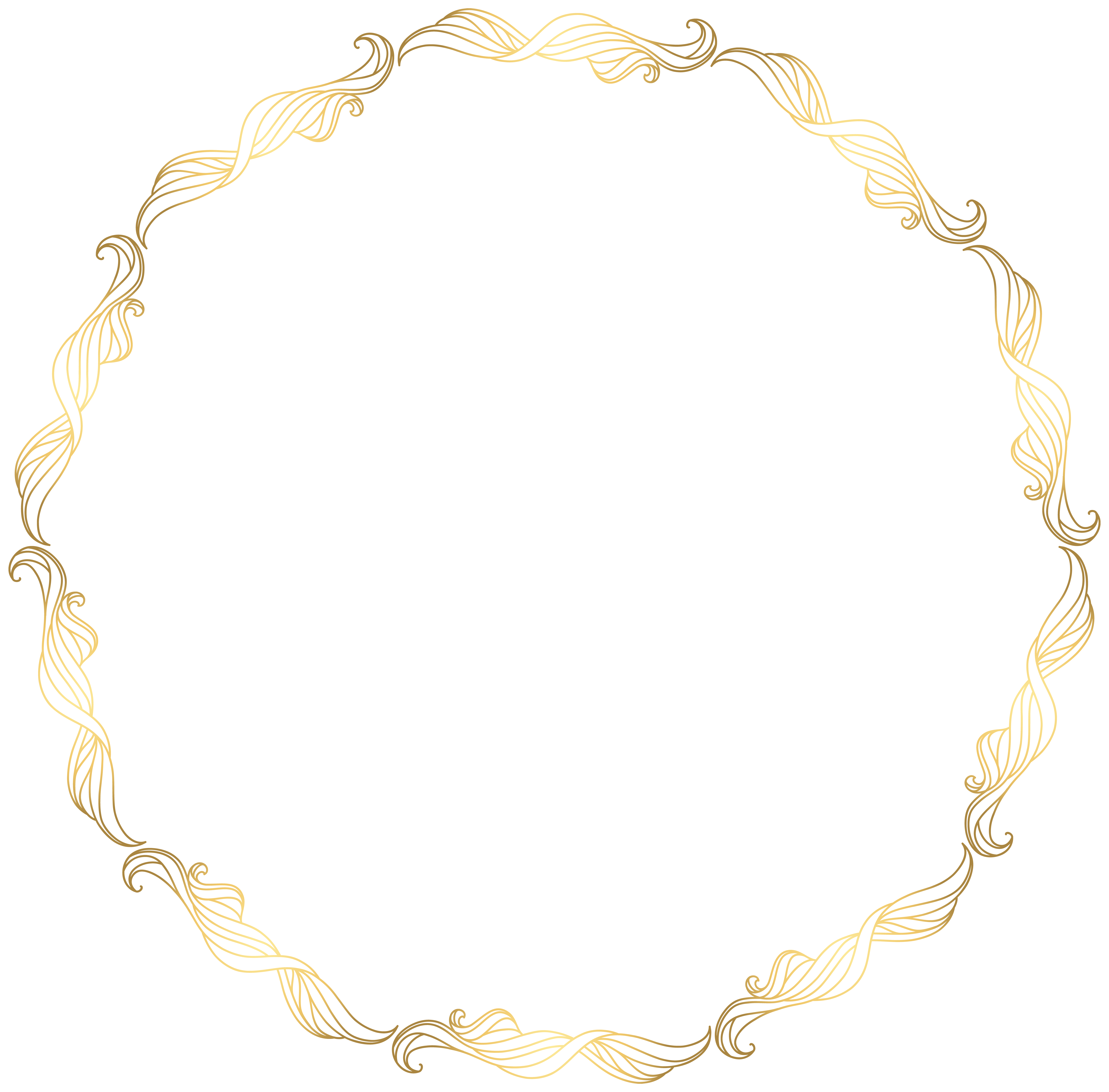 Floral Gold Round Border Transparent Clip Art Image ...
