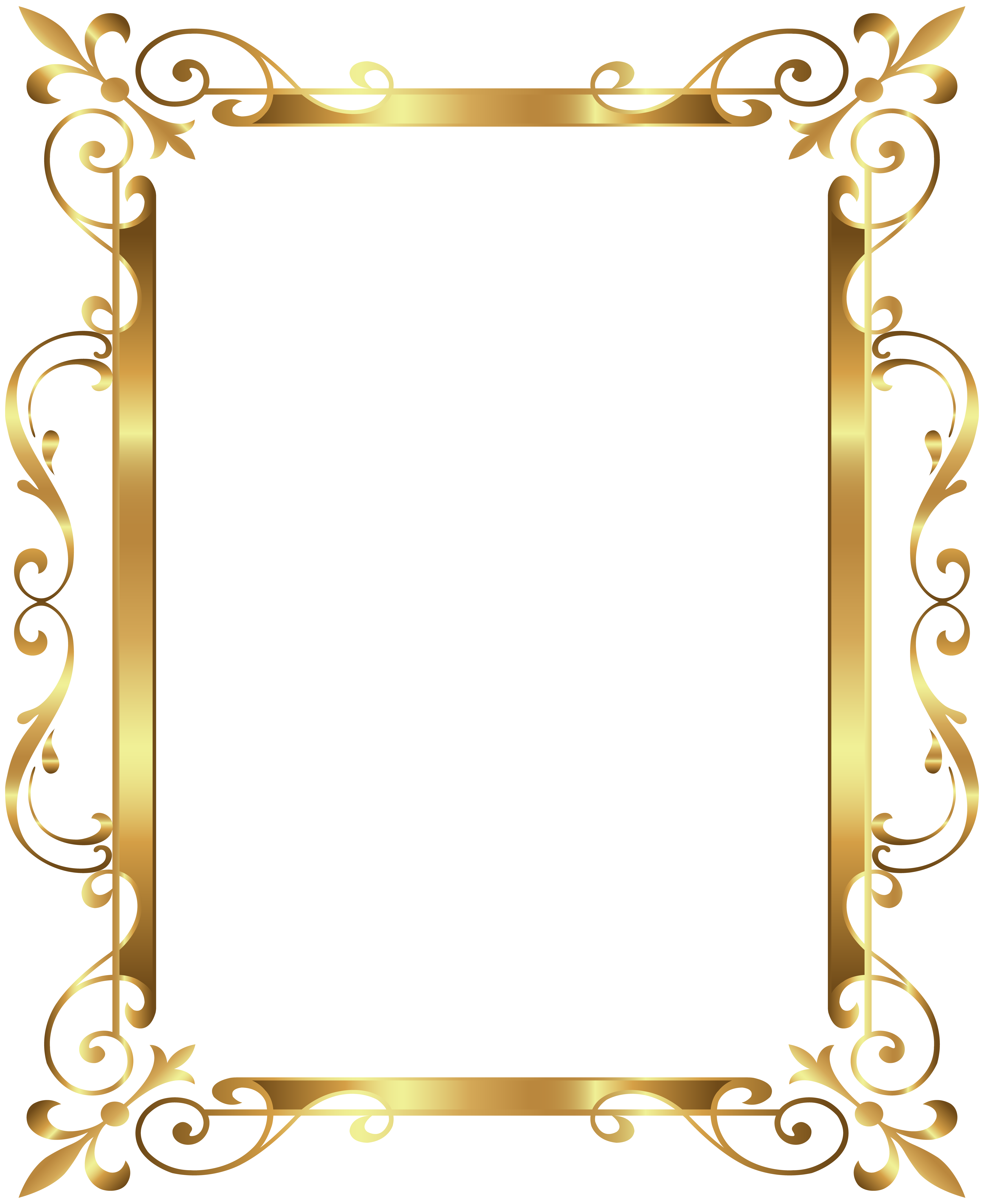 Gold Border Frame Deco Transparent Clip Art Image 