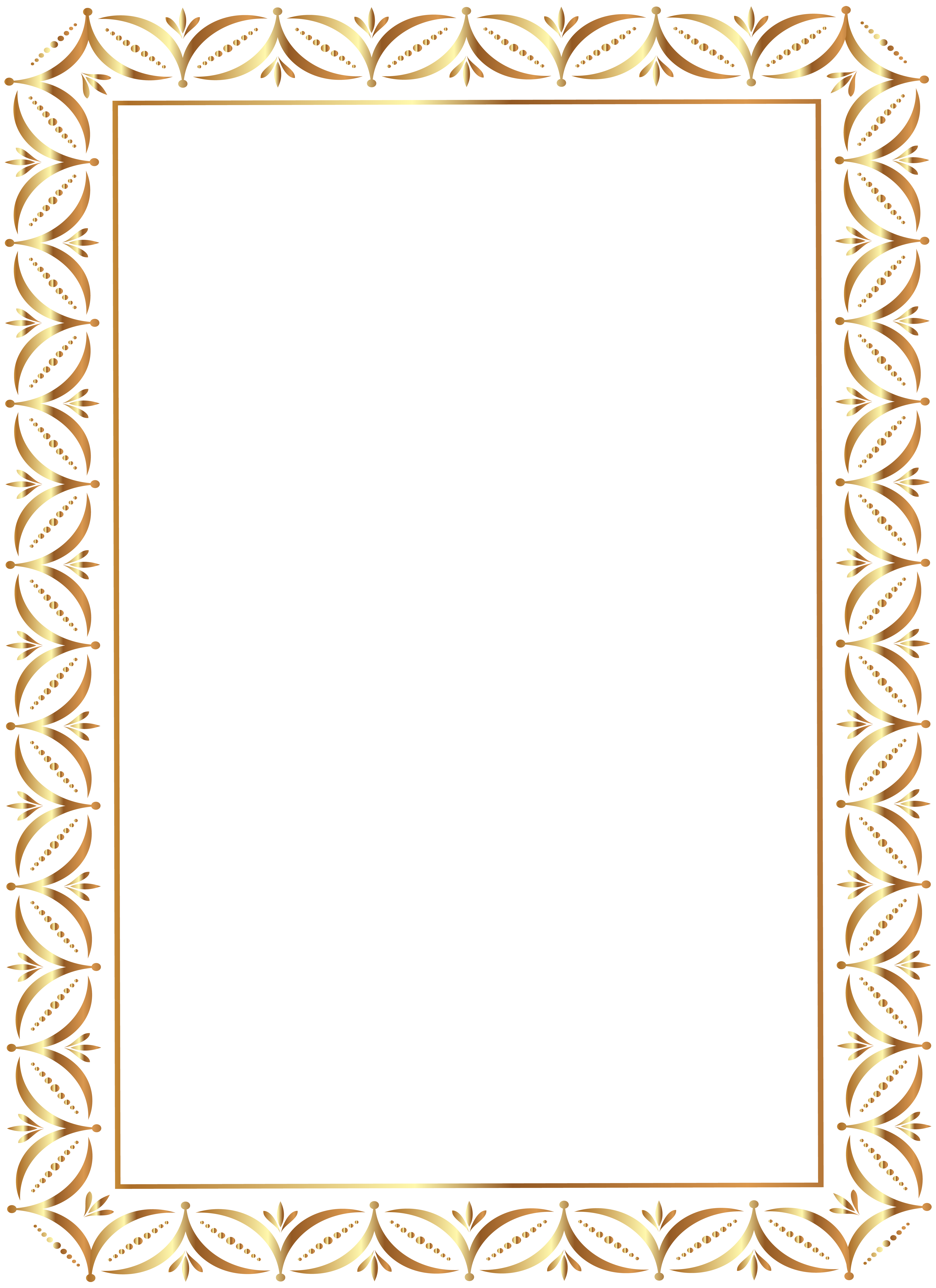 Gold Border Frame Transparent PNG Clip Art Image | Gallery ...