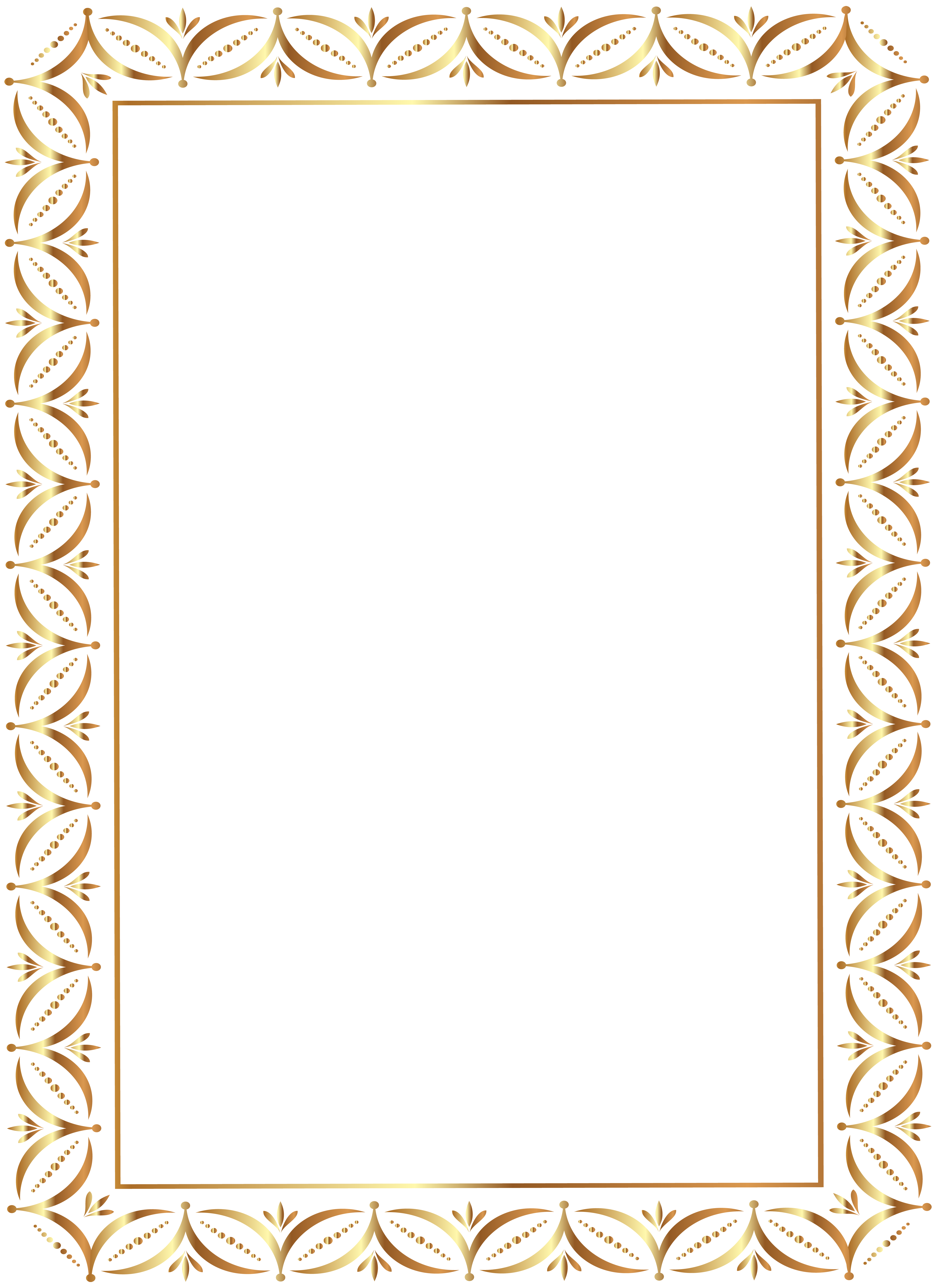 Transparent Gold Frame Border Clip Art
