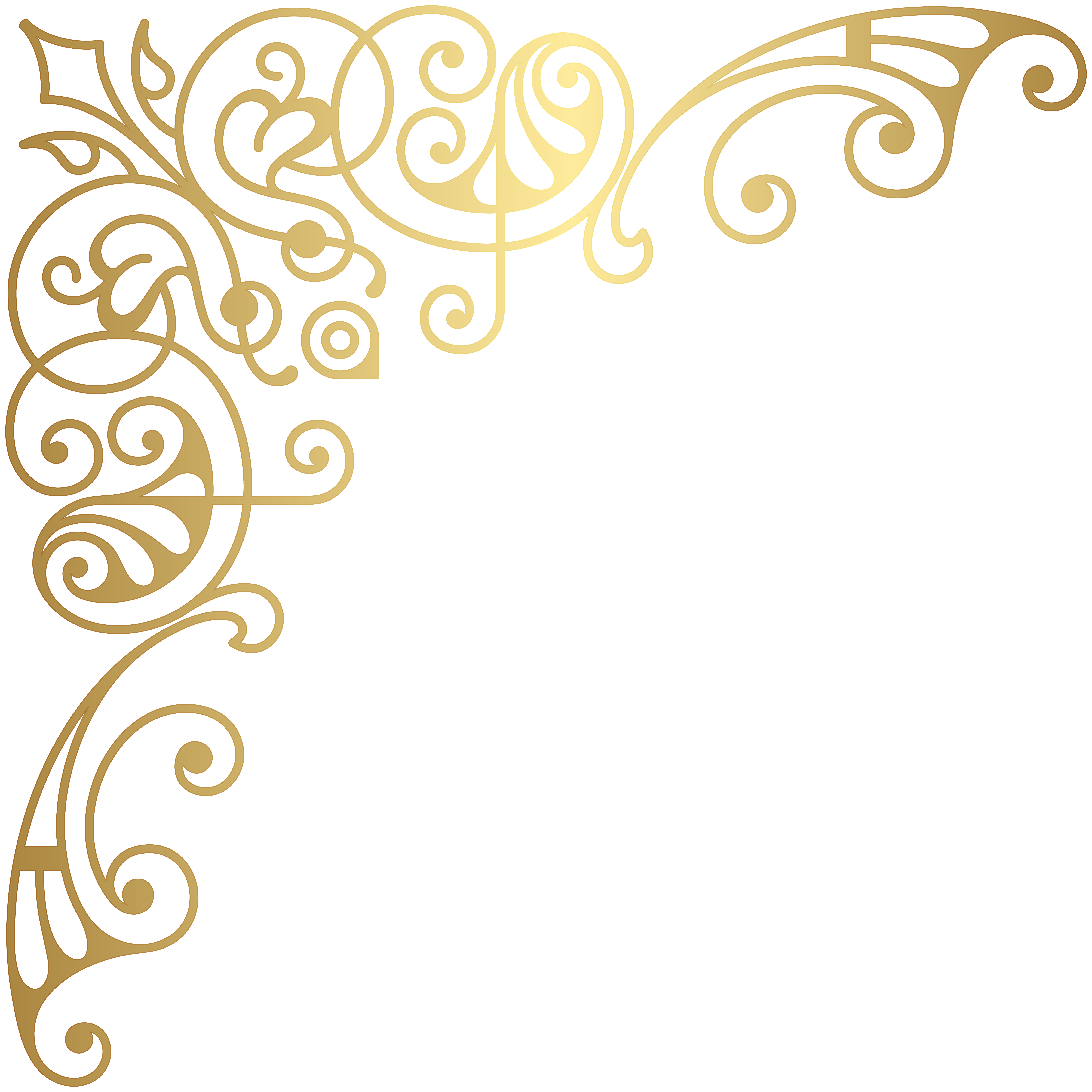gold corner decorative transparent