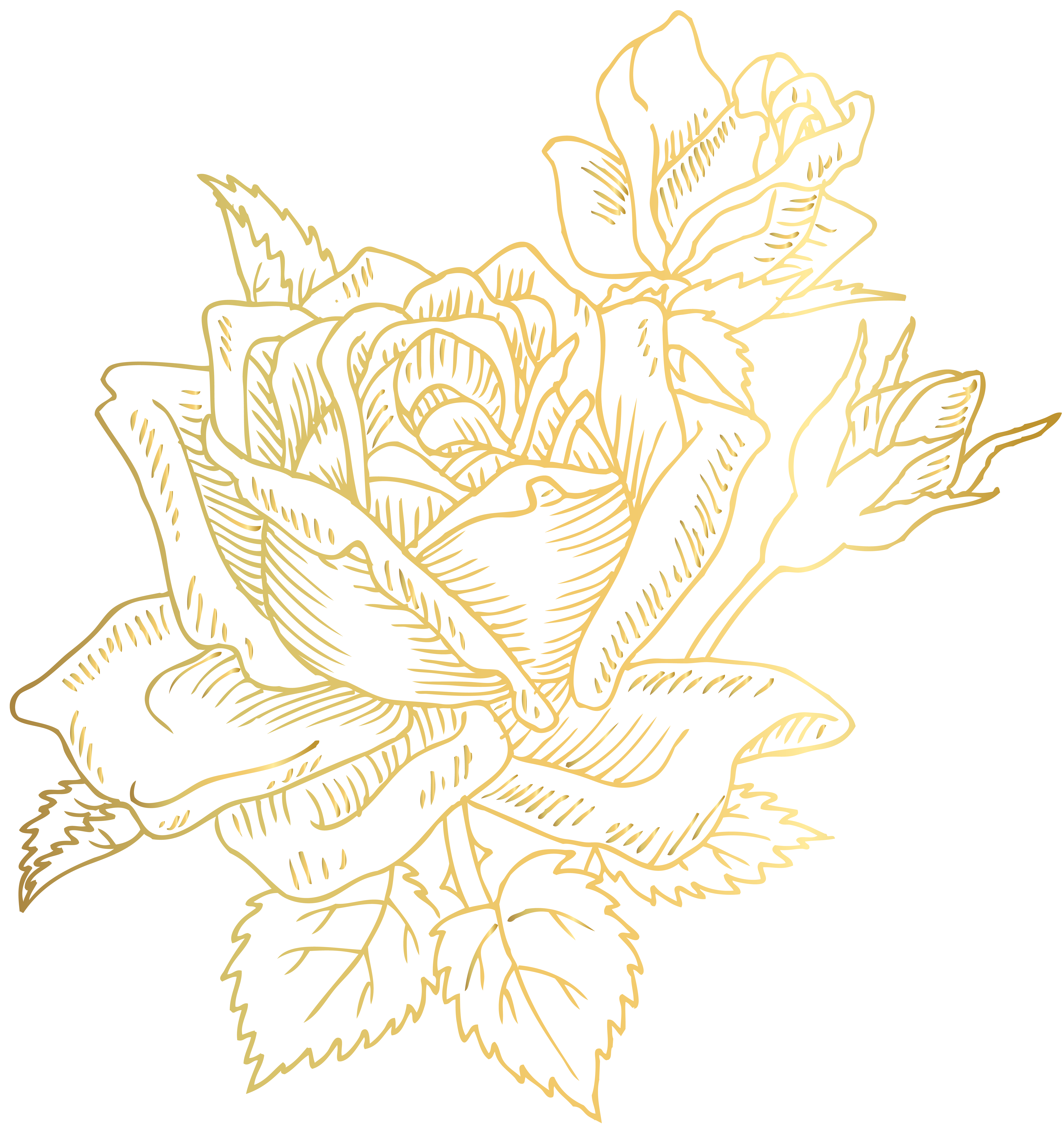 Gold Deco Rose PNG Clip Art Image | Gallery Yopriceville ...