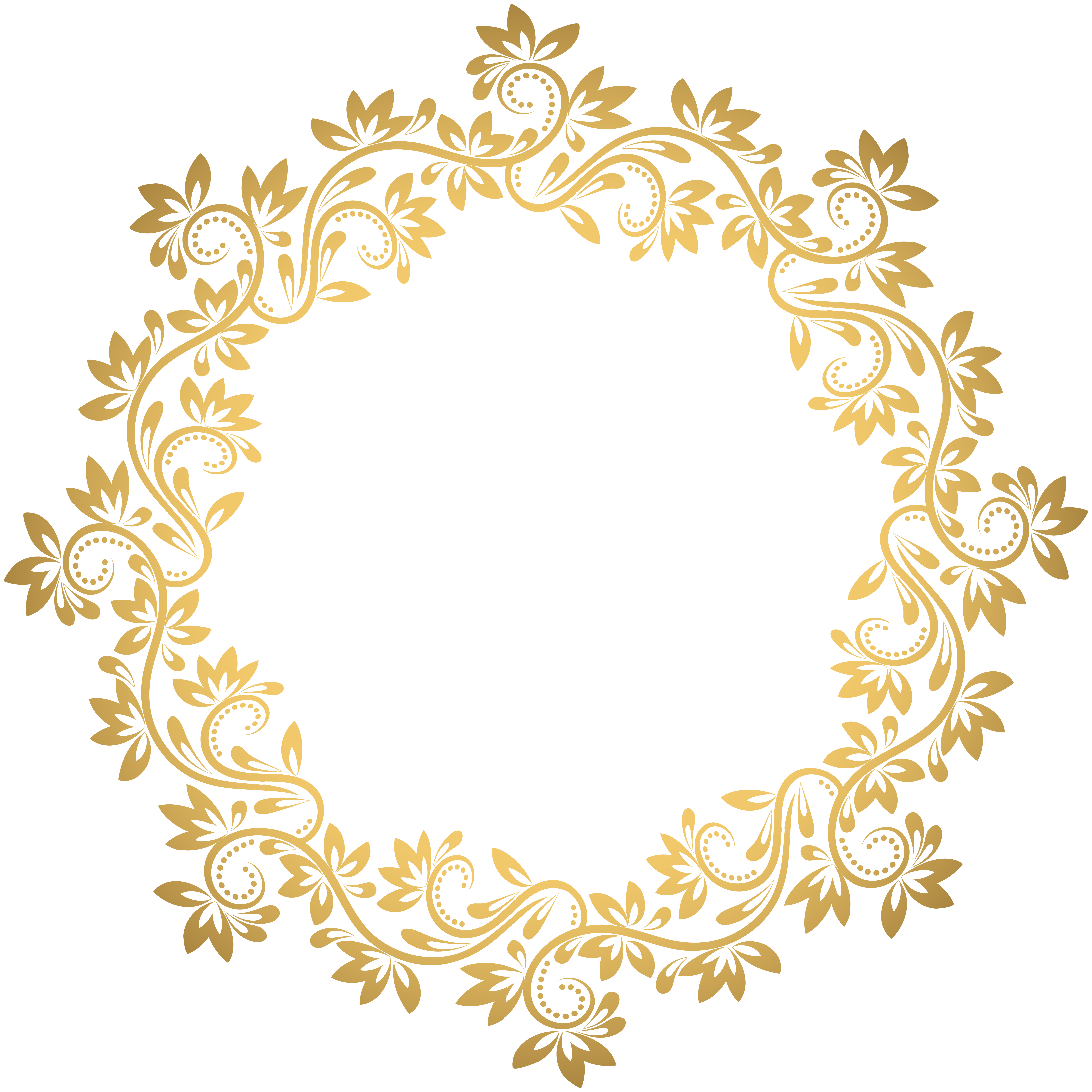 Gold Deco Round Border PNG Transparent Clip Art Gallery