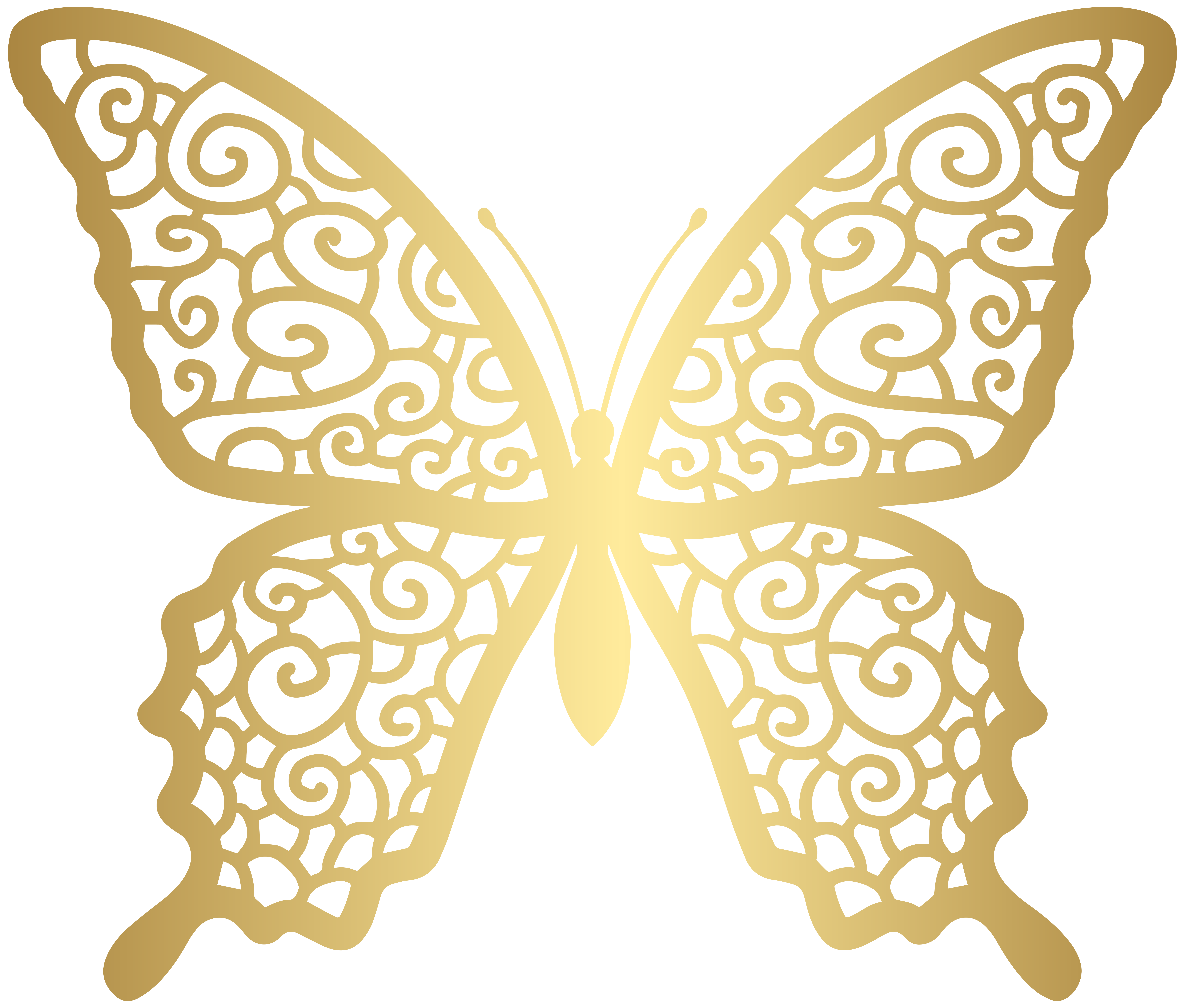 Gold Decorative Butterfly PNG Clip Art Image | Gallery Yopriceville