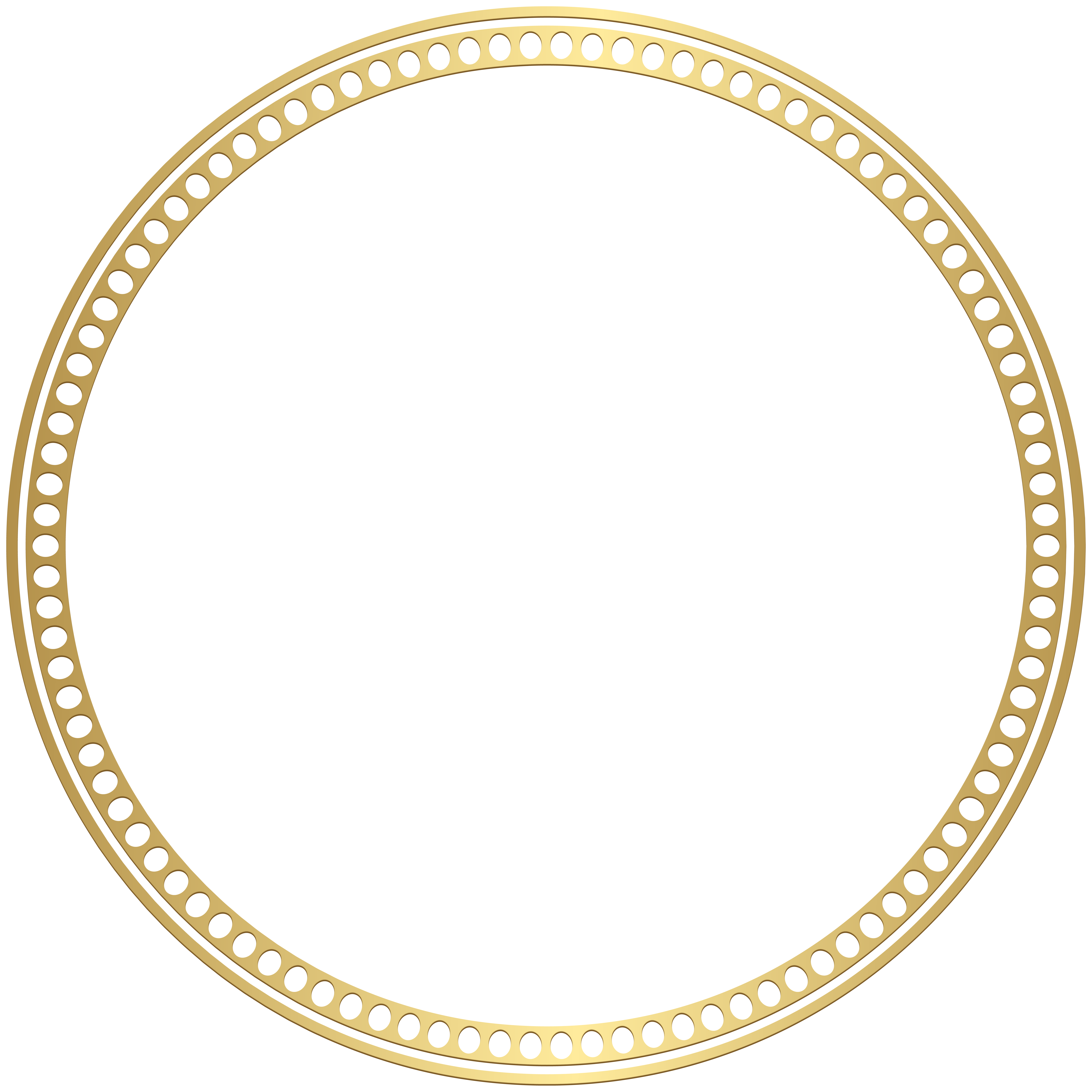 Gold Round Border PNG