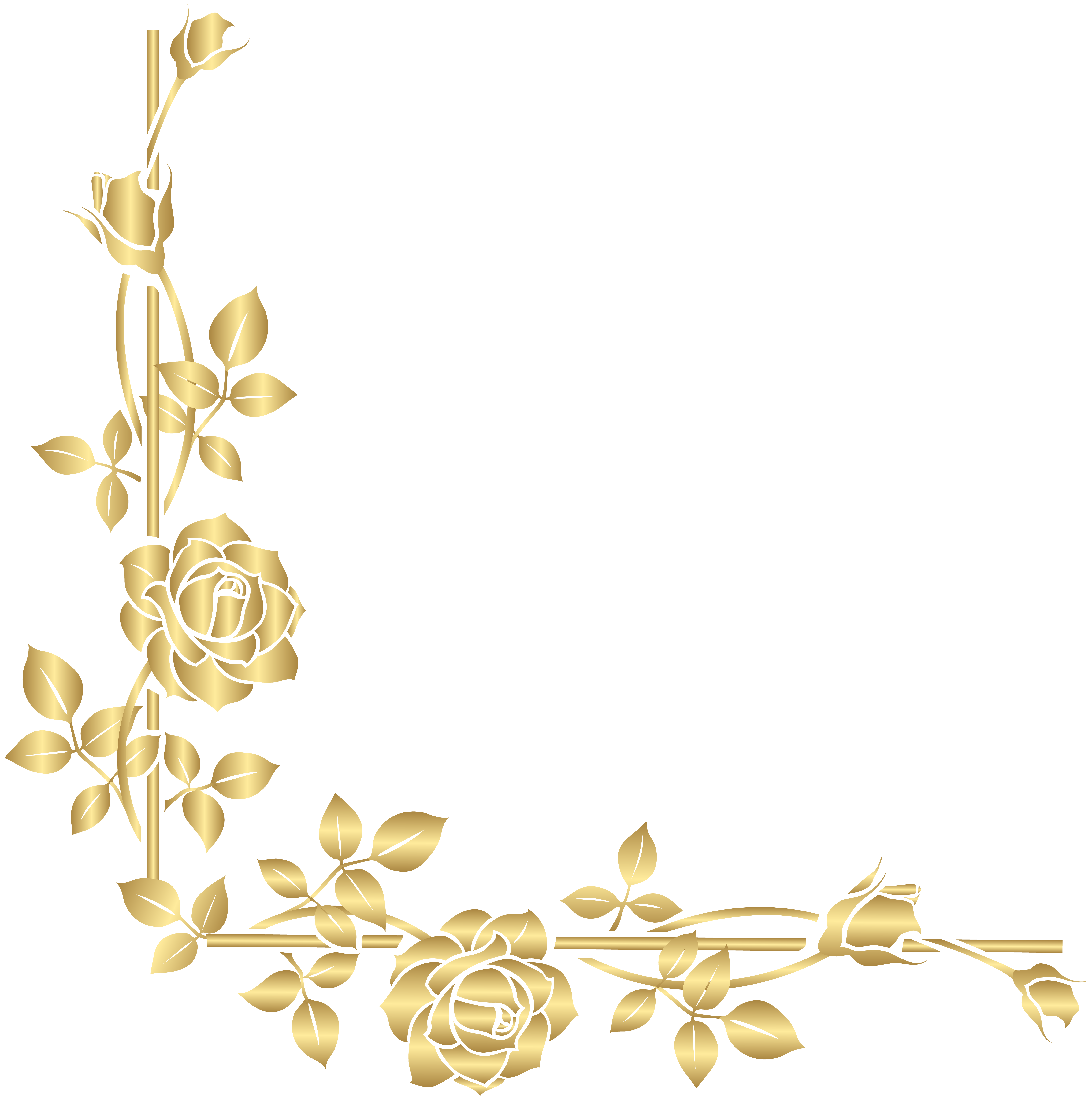 Gold Rose Corner Png Clip Art Image Gallery Yopriceville High Quality Images And Transparent Png Free Clipart
