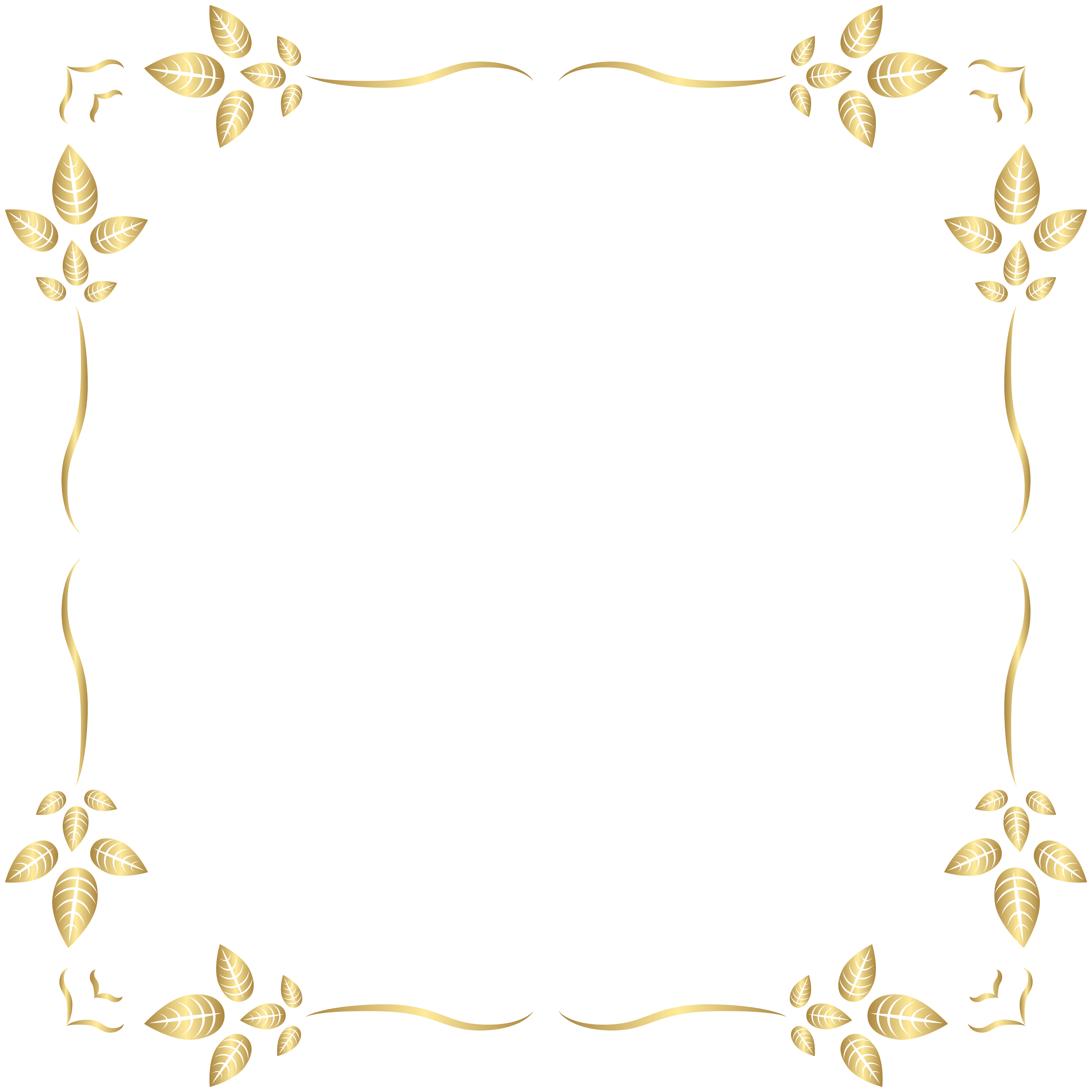 Golden Border Frame PNG Clip Art | Gallery Yopriceville - High-Quality
