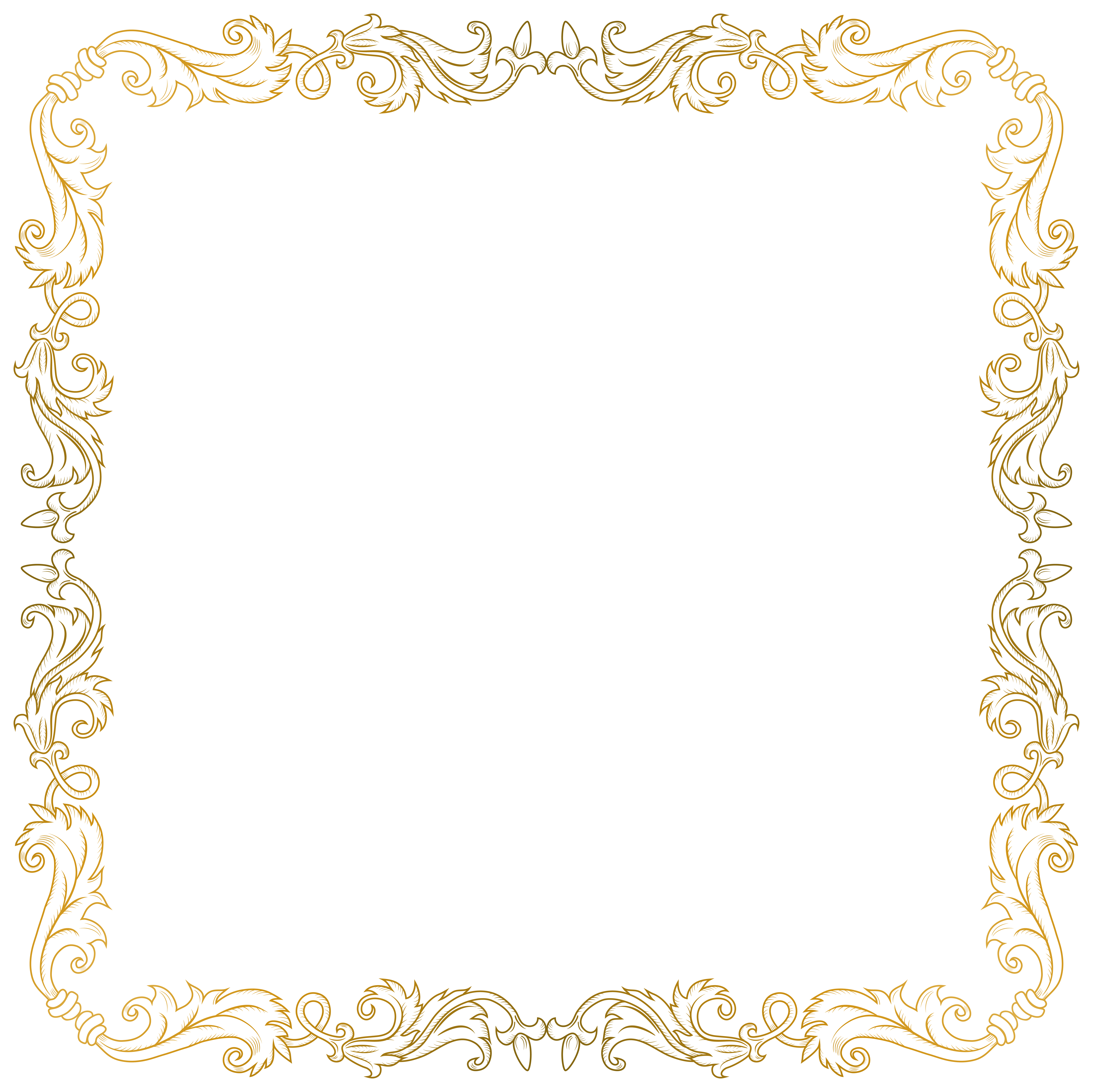 Golden Border PNG Clip Art Image | Gallery Yopriceville - High-Quality ...