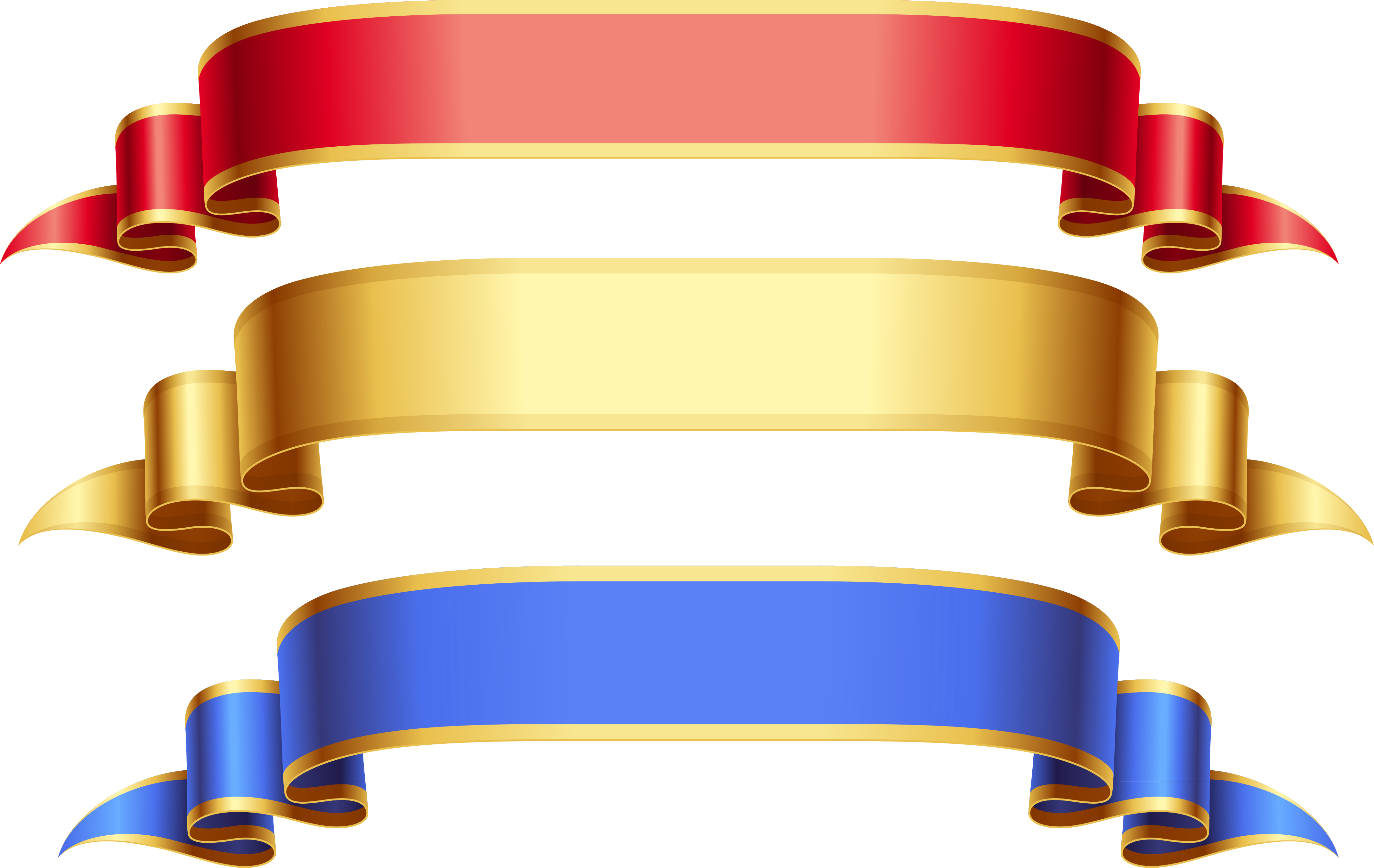 Large Transparent Red Gold Blue Banners PNG Picture | Gallery