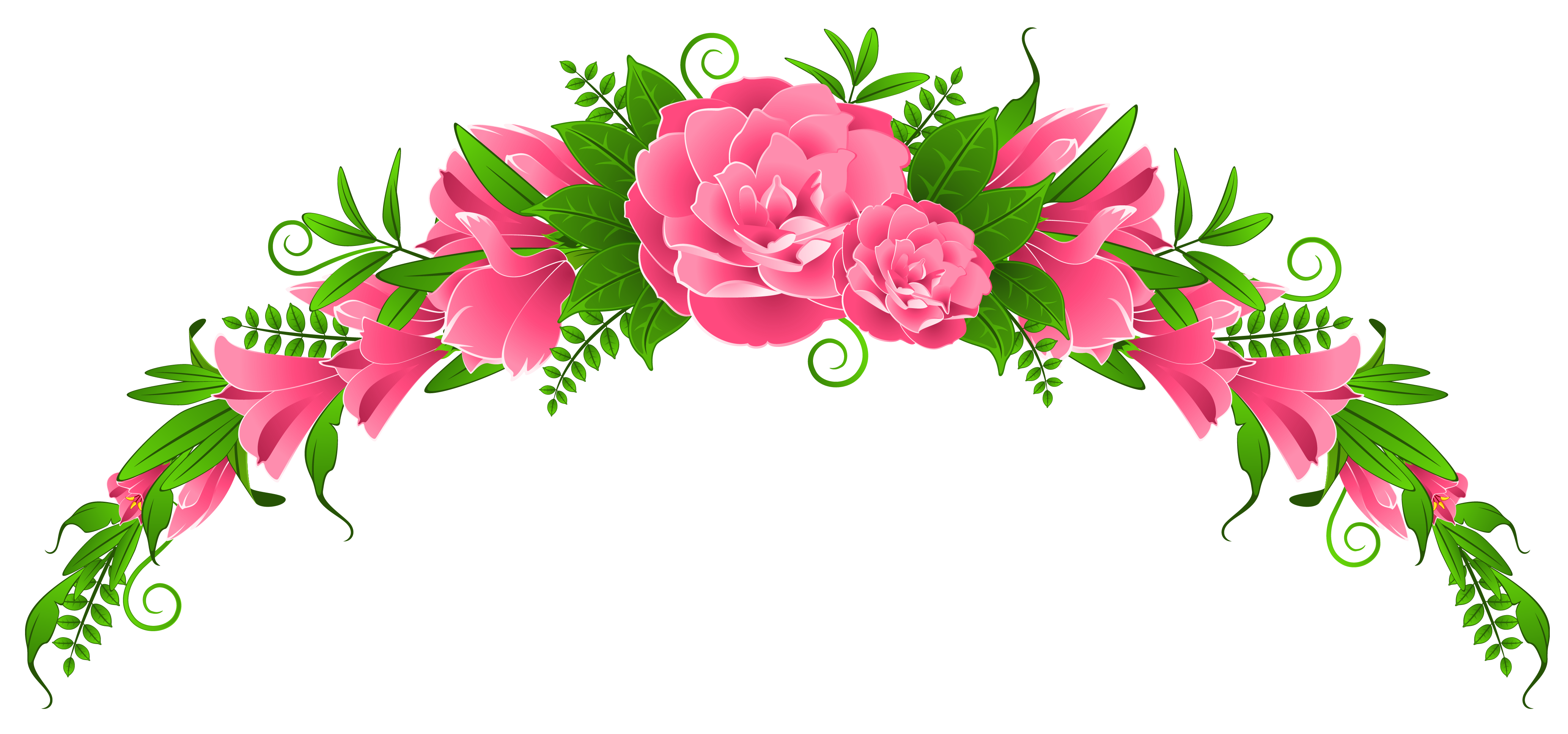 Pink Flowers and Roses Element PNG Clipart | Gallery ...