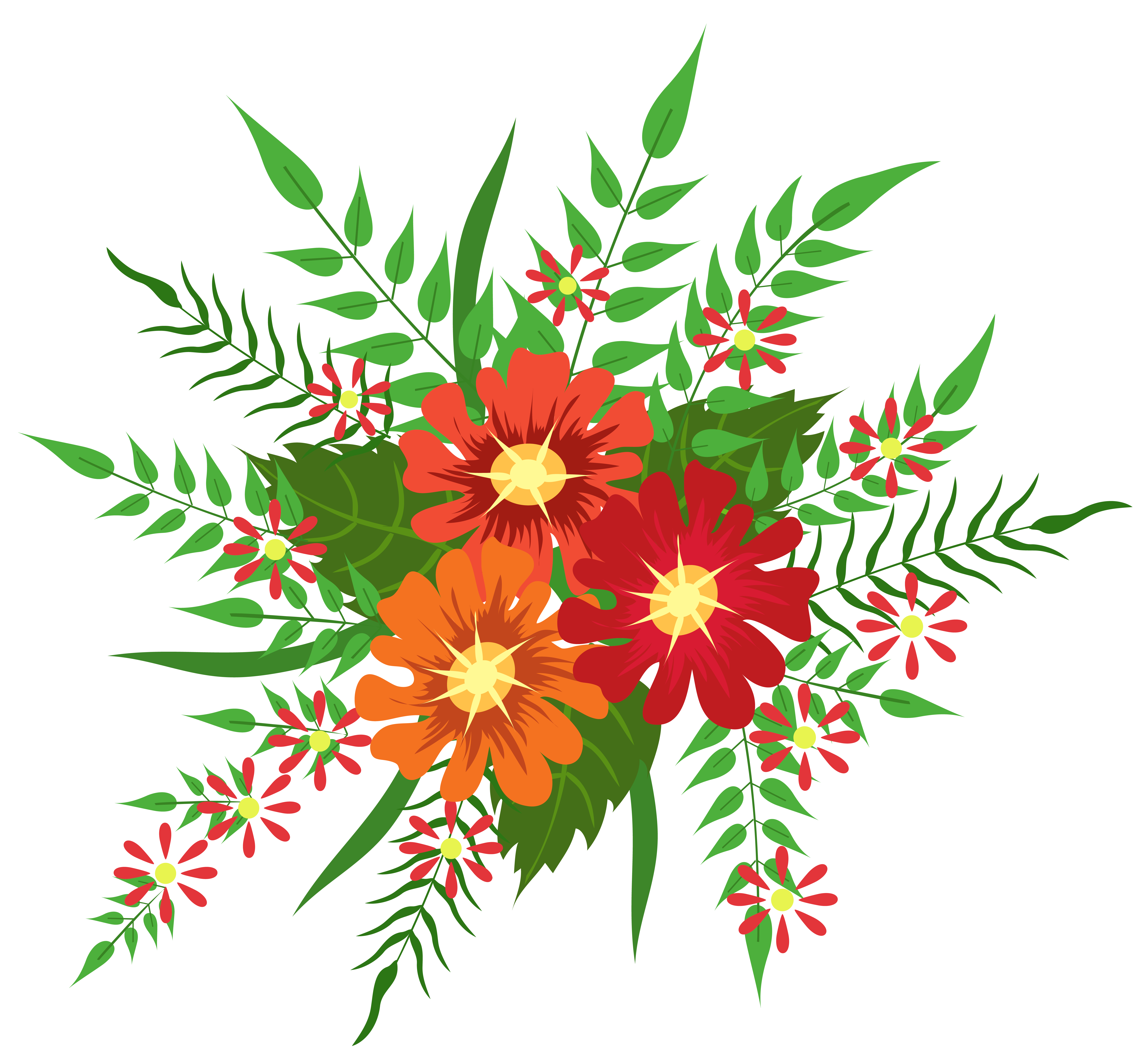 Red and Orange Flowers Decoration PNG Image | Gallery ...