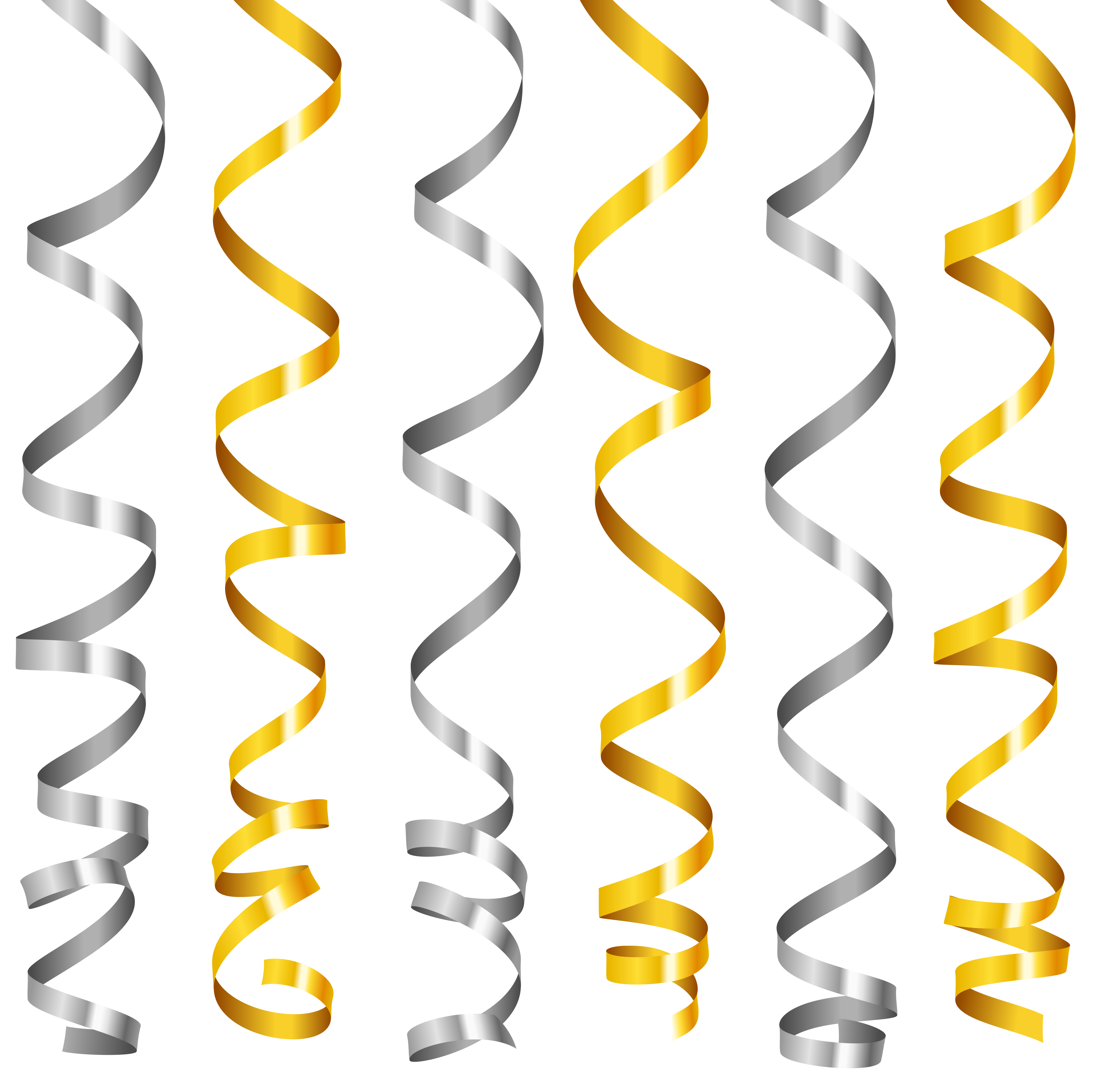 Silver And Gold Curly Ribbons Png Clipart Image Gallery Yopriceville High Quality Images And Transparent Png Free Clipart