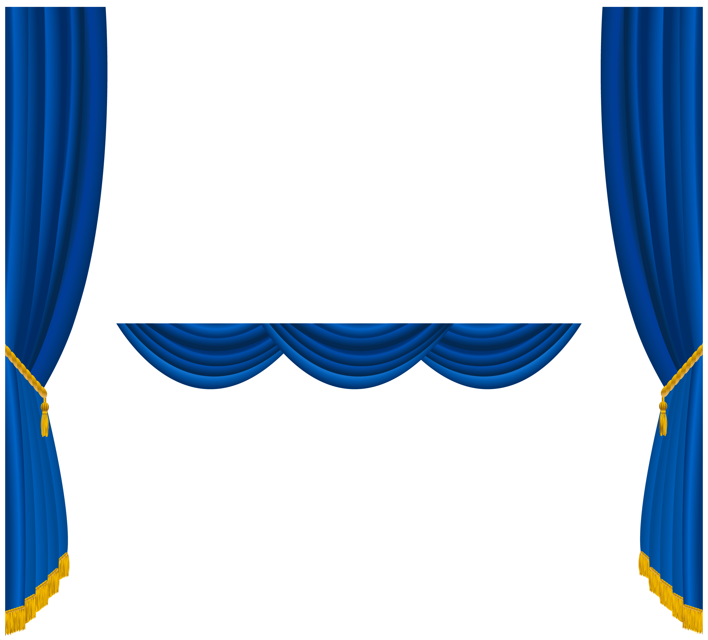 blue curtains opening clipart