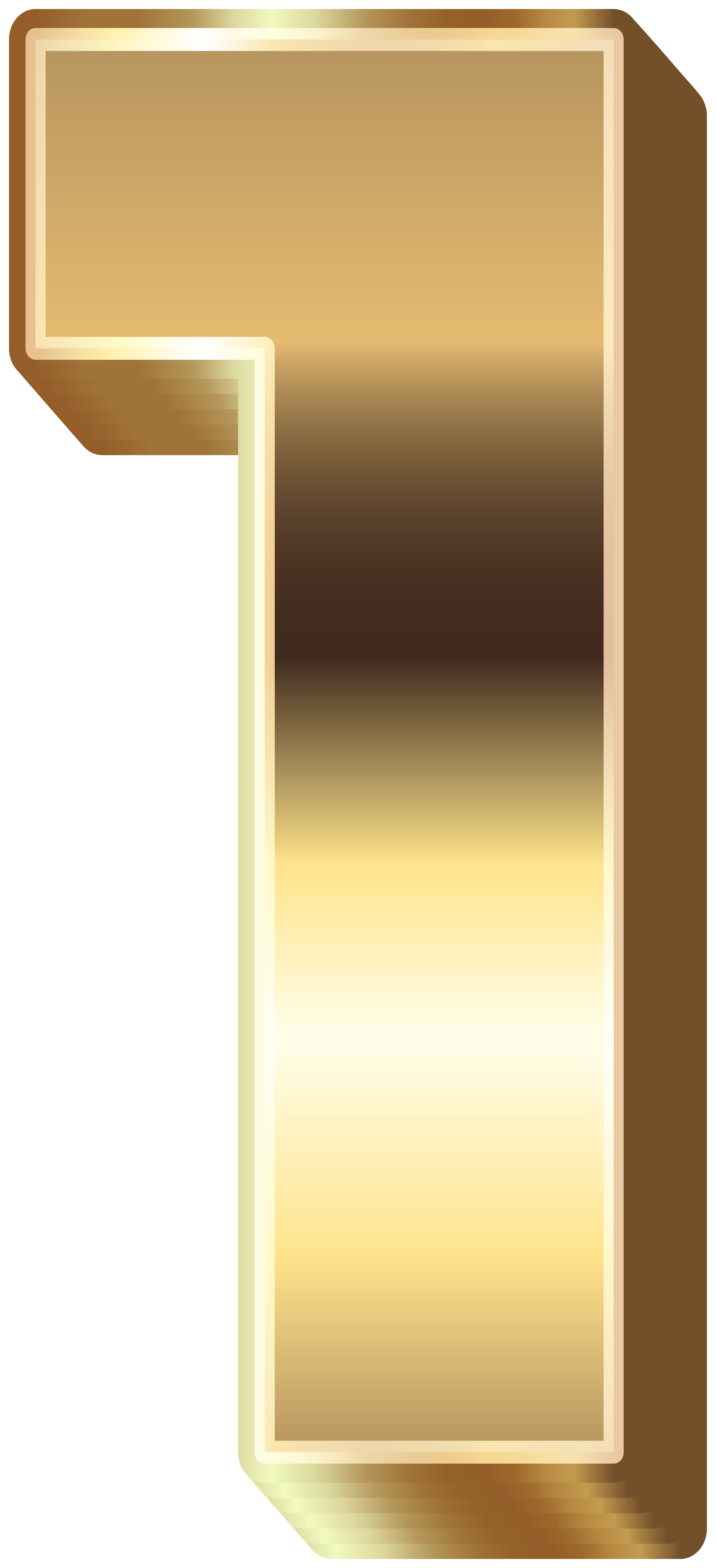 Number 1 3d Gold One 13453453 PNG