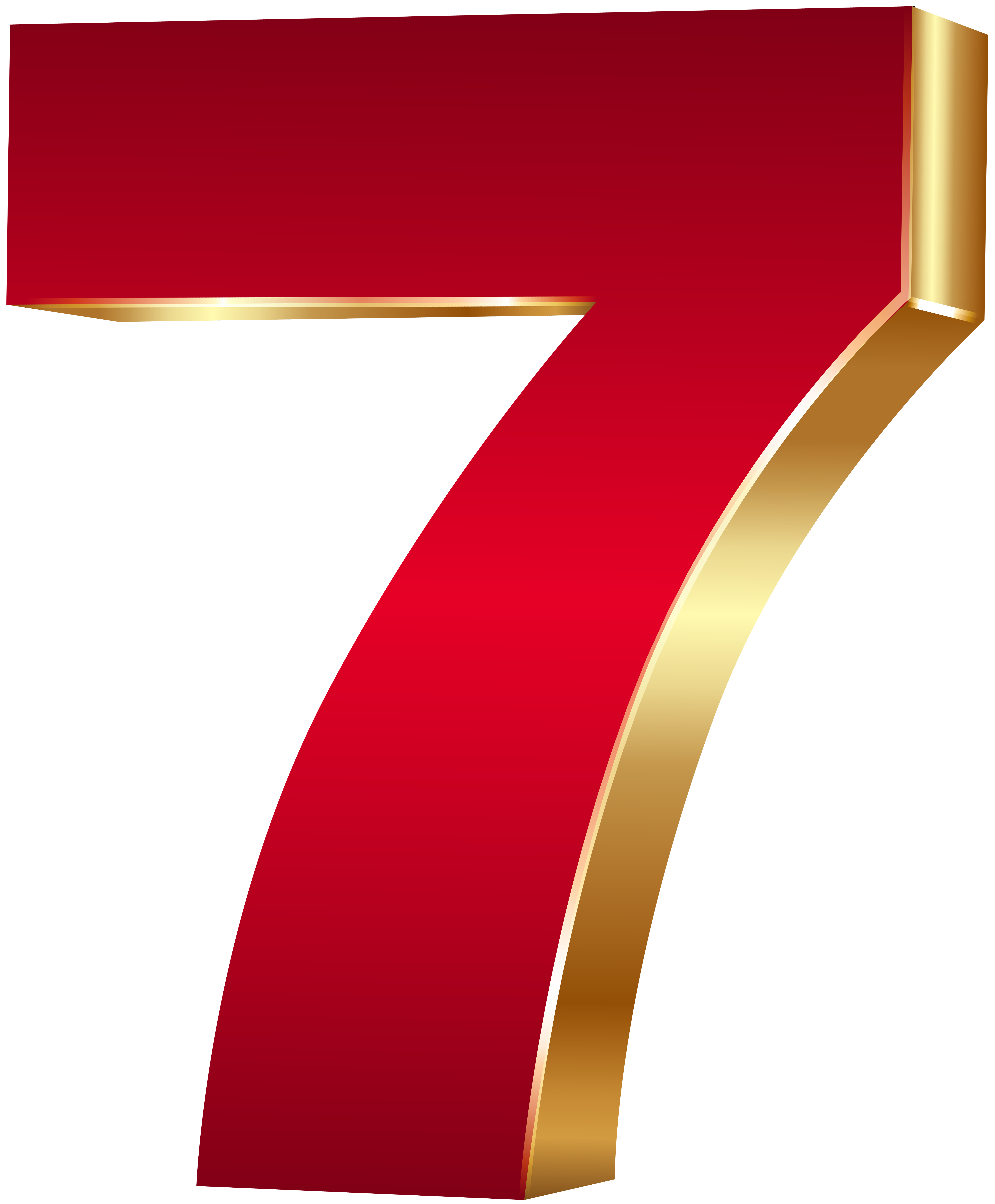 3d Number Seven Red Gold Png Clip Art Image Gallery Yopriceville