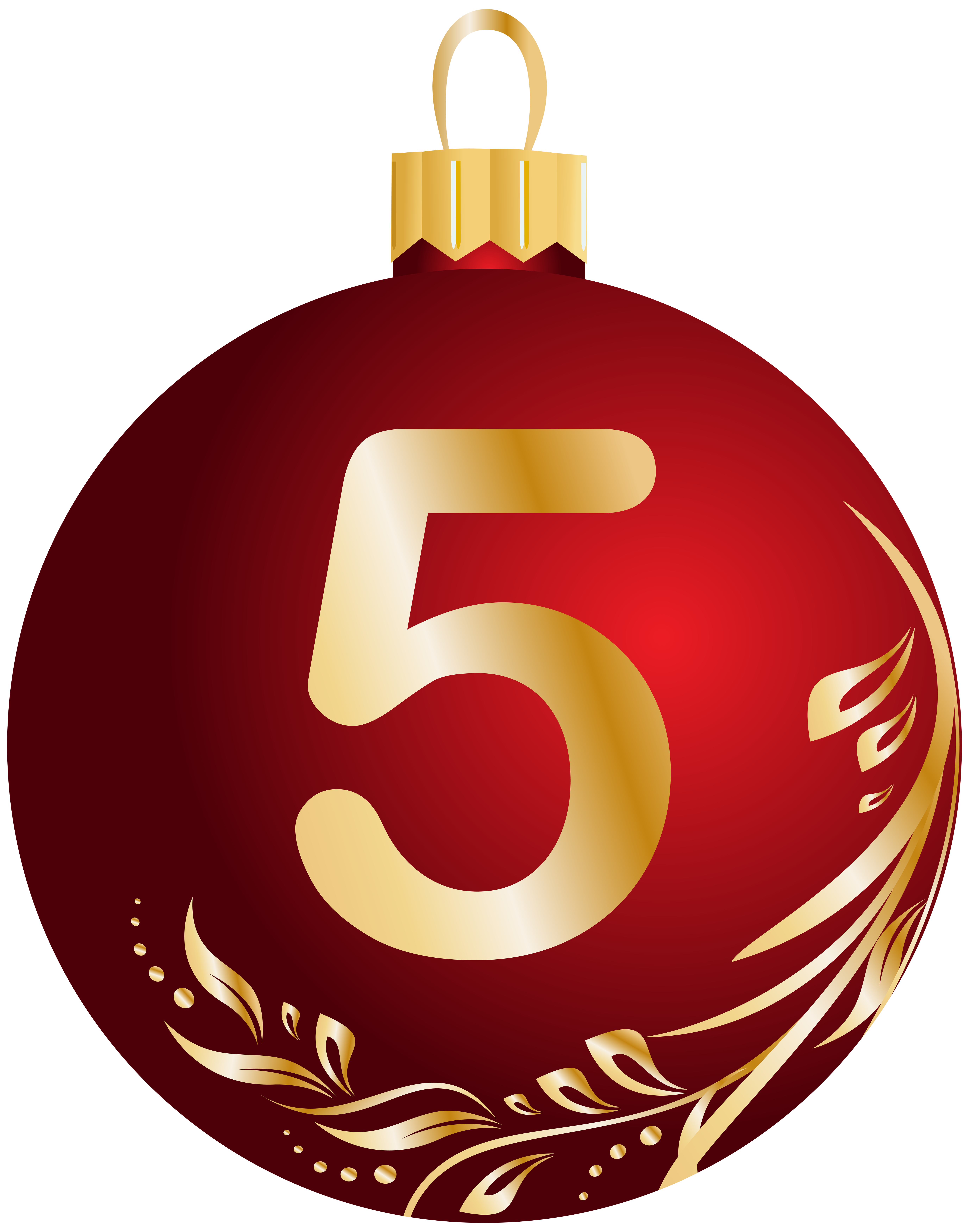 Christmas Ball Number Five Transparent PNG Clip Art Image | Gallery