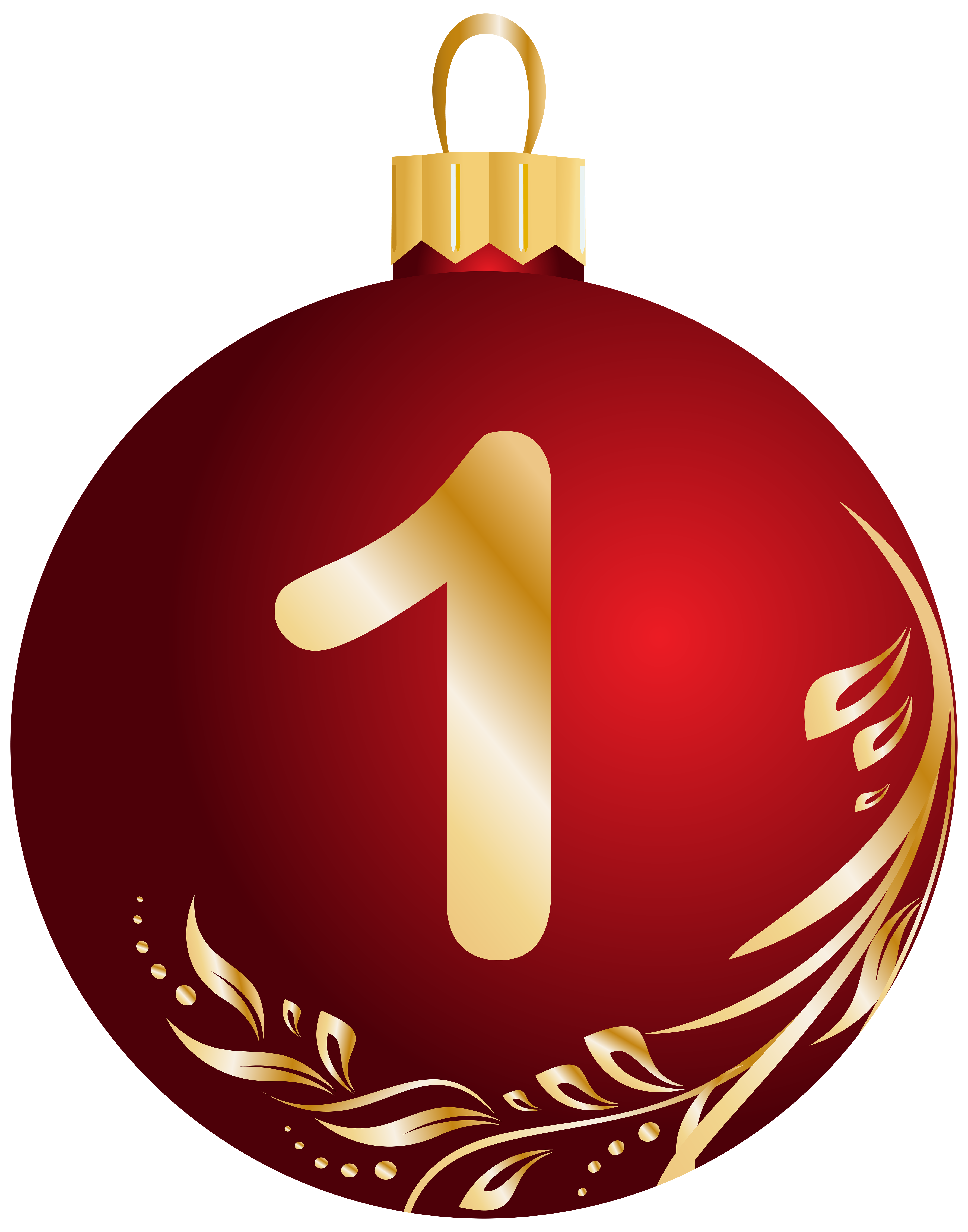 Christmas Ball Number One Transparent PNG Clip Art Image | Gallery