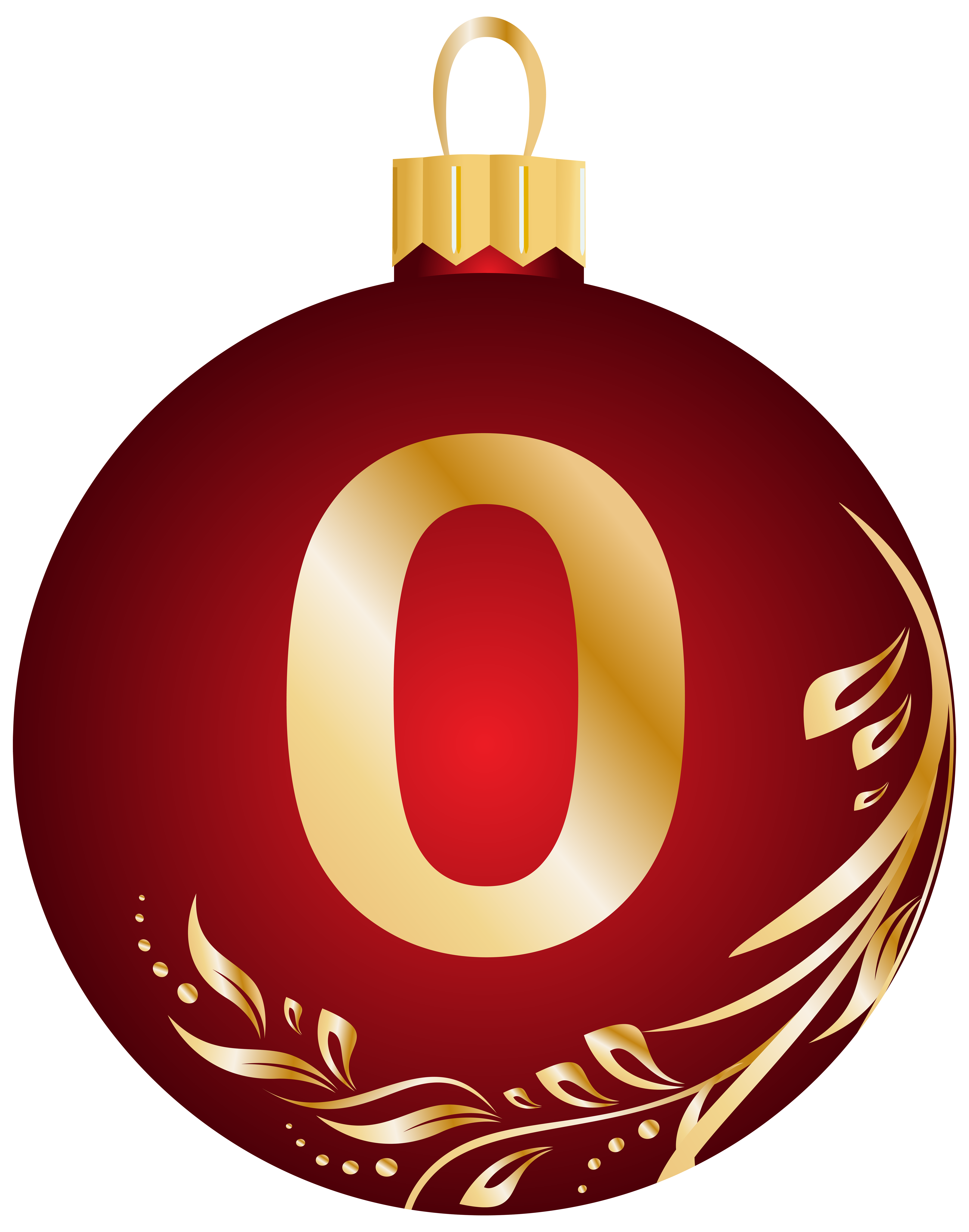 Christmas Ball Number Zero Transparent PNG Clip Art Image ...