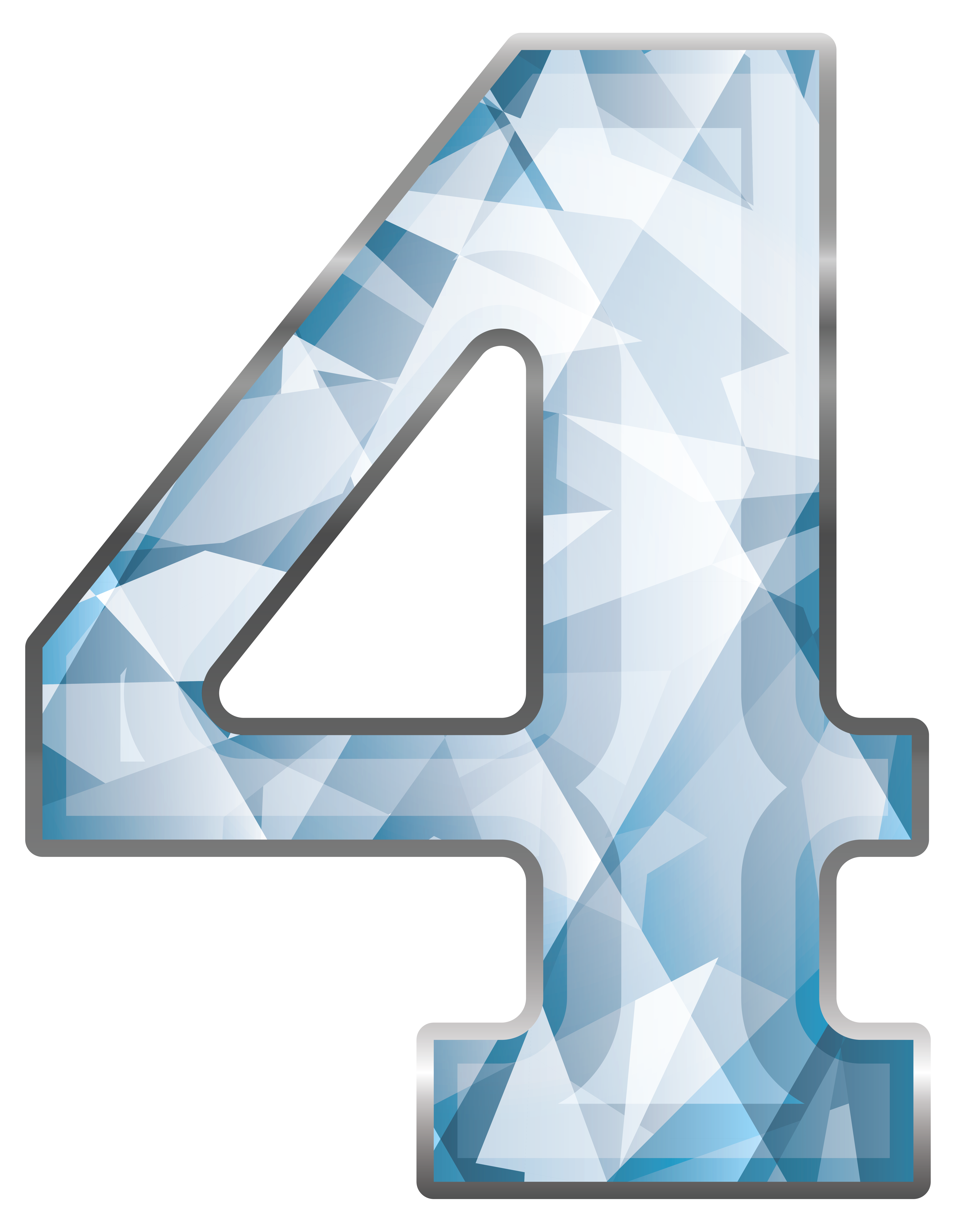 Crystal Number Four Png Clipart Image