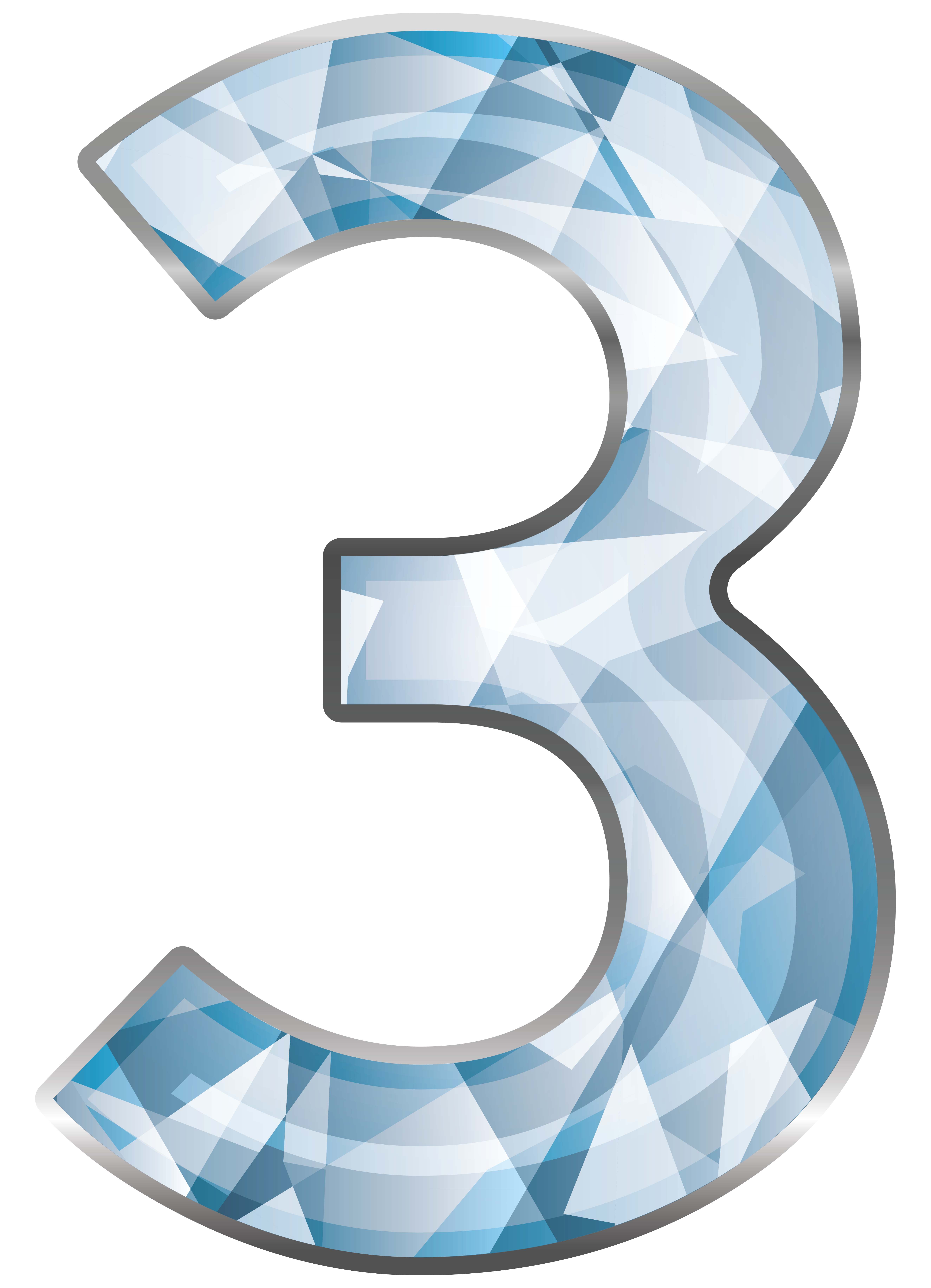 Crystal Number Three Png Clipart Image