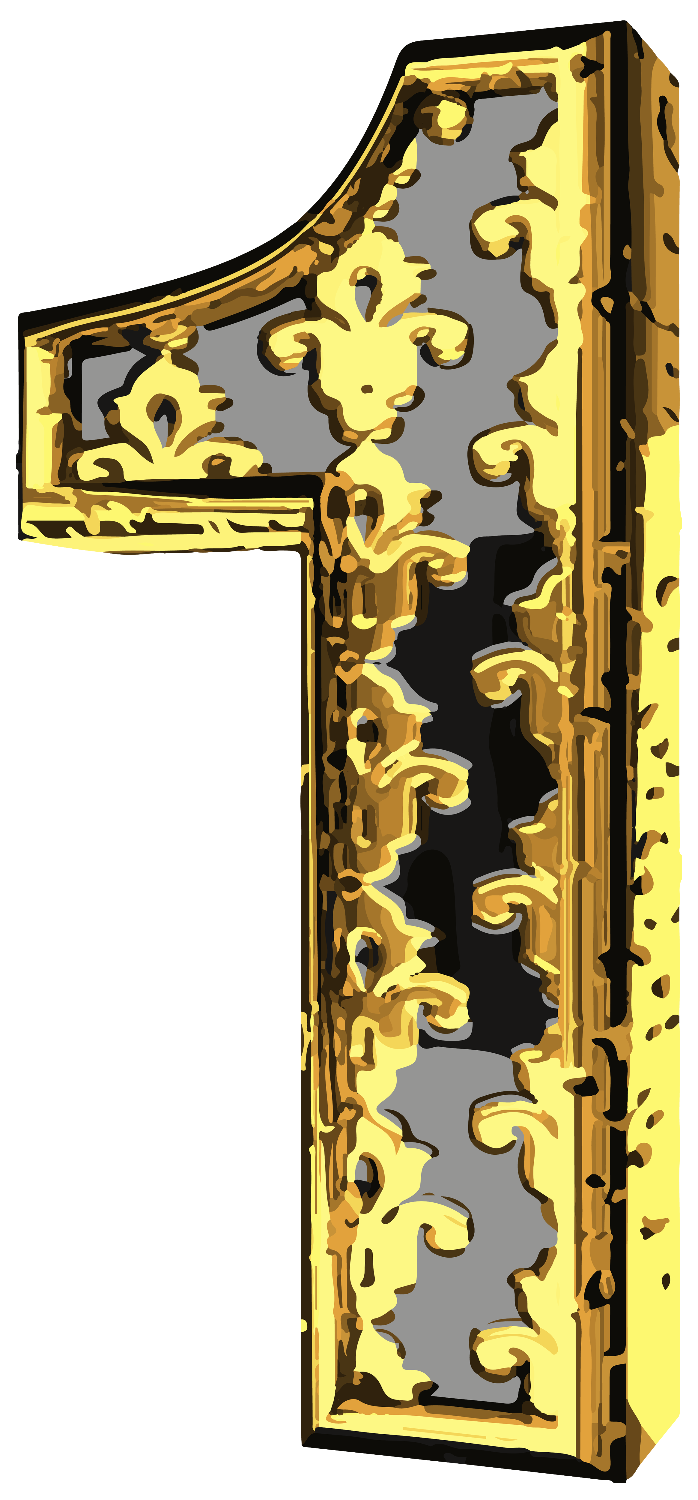 Silver Number One Png Transparent Clip Art Image Photoshop Png | Images