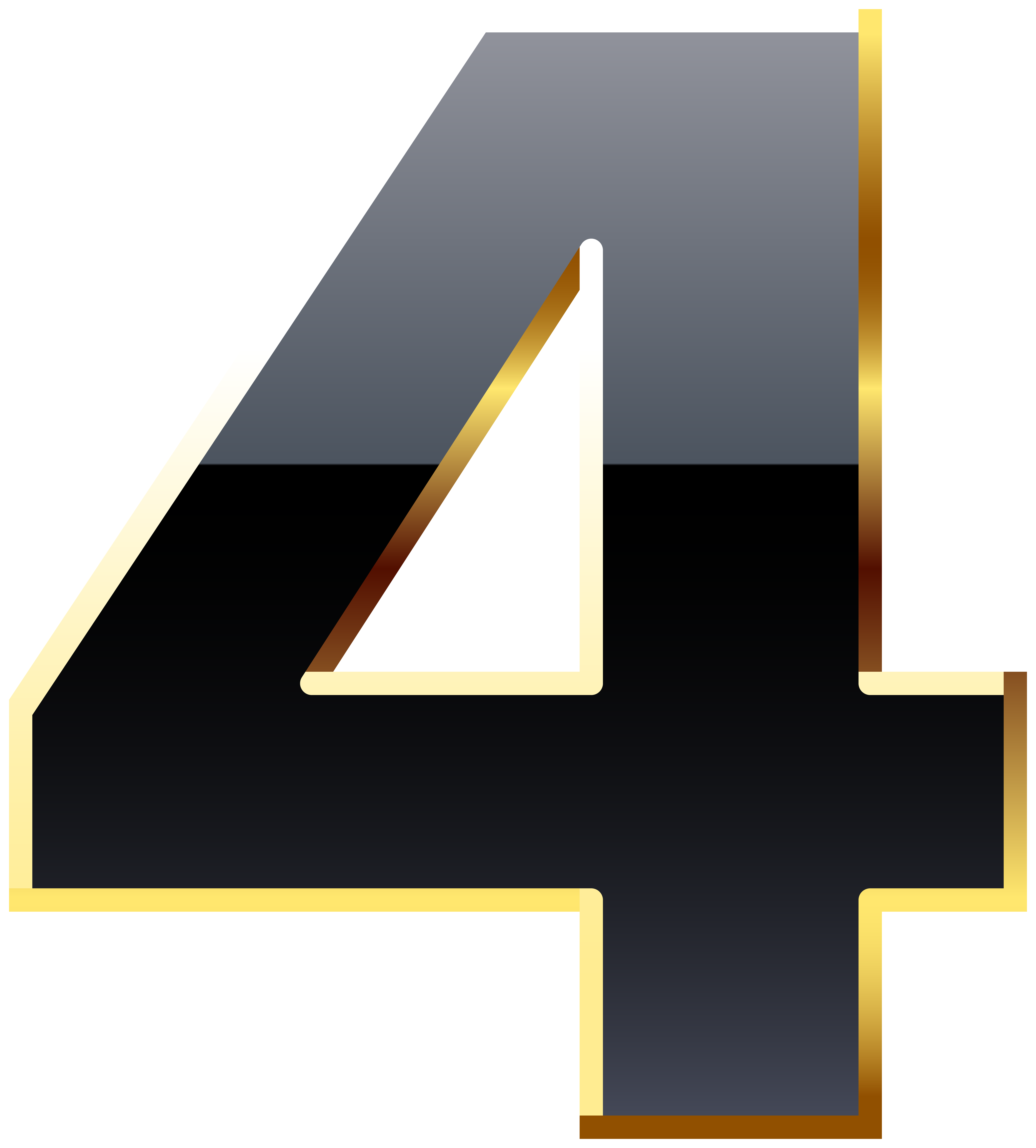 Four Black Number Transparent Image | Gallery Yopriceville - High