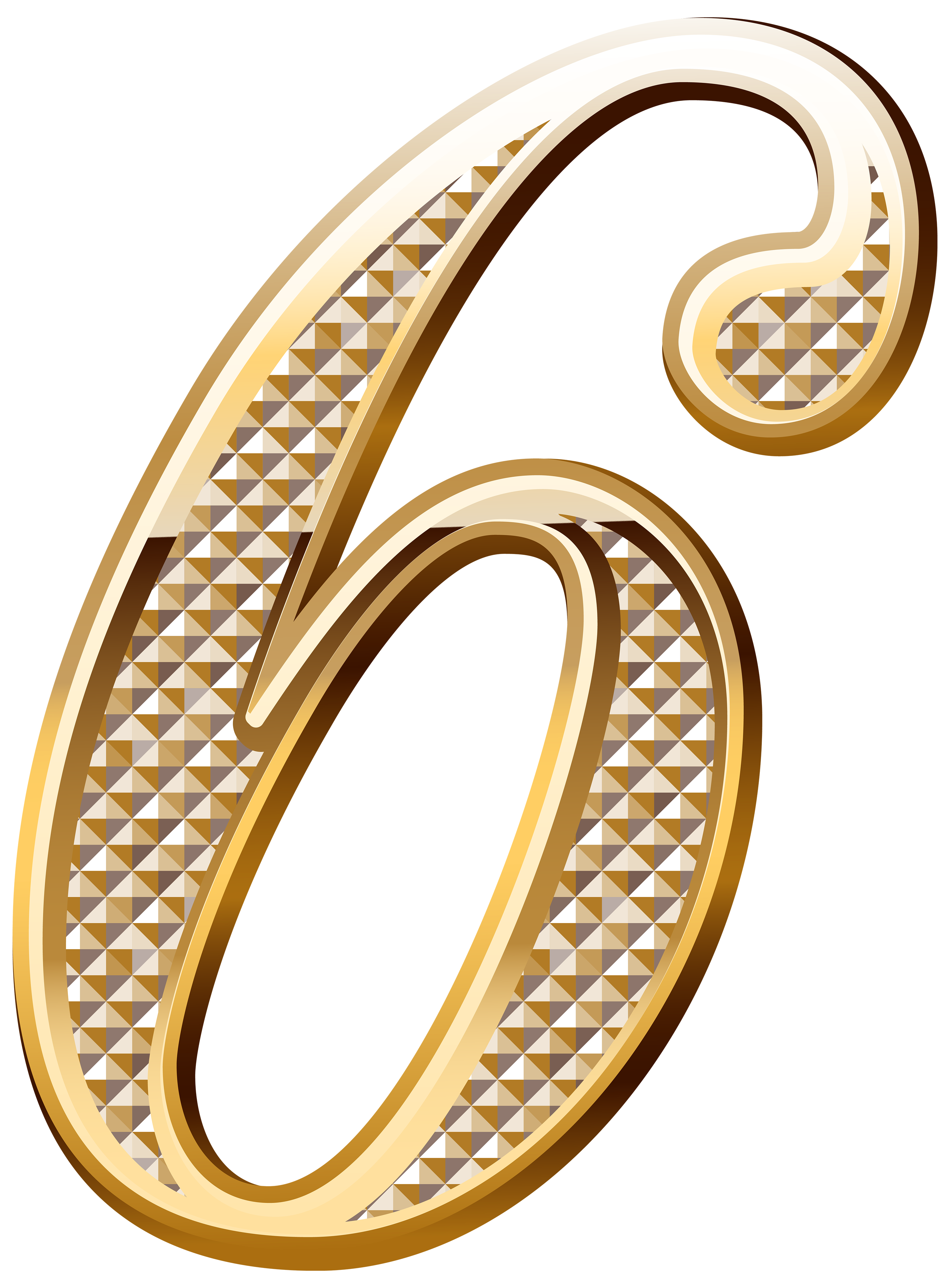 Gold Deco Number Six PNG Clipart Image | Gallery ...