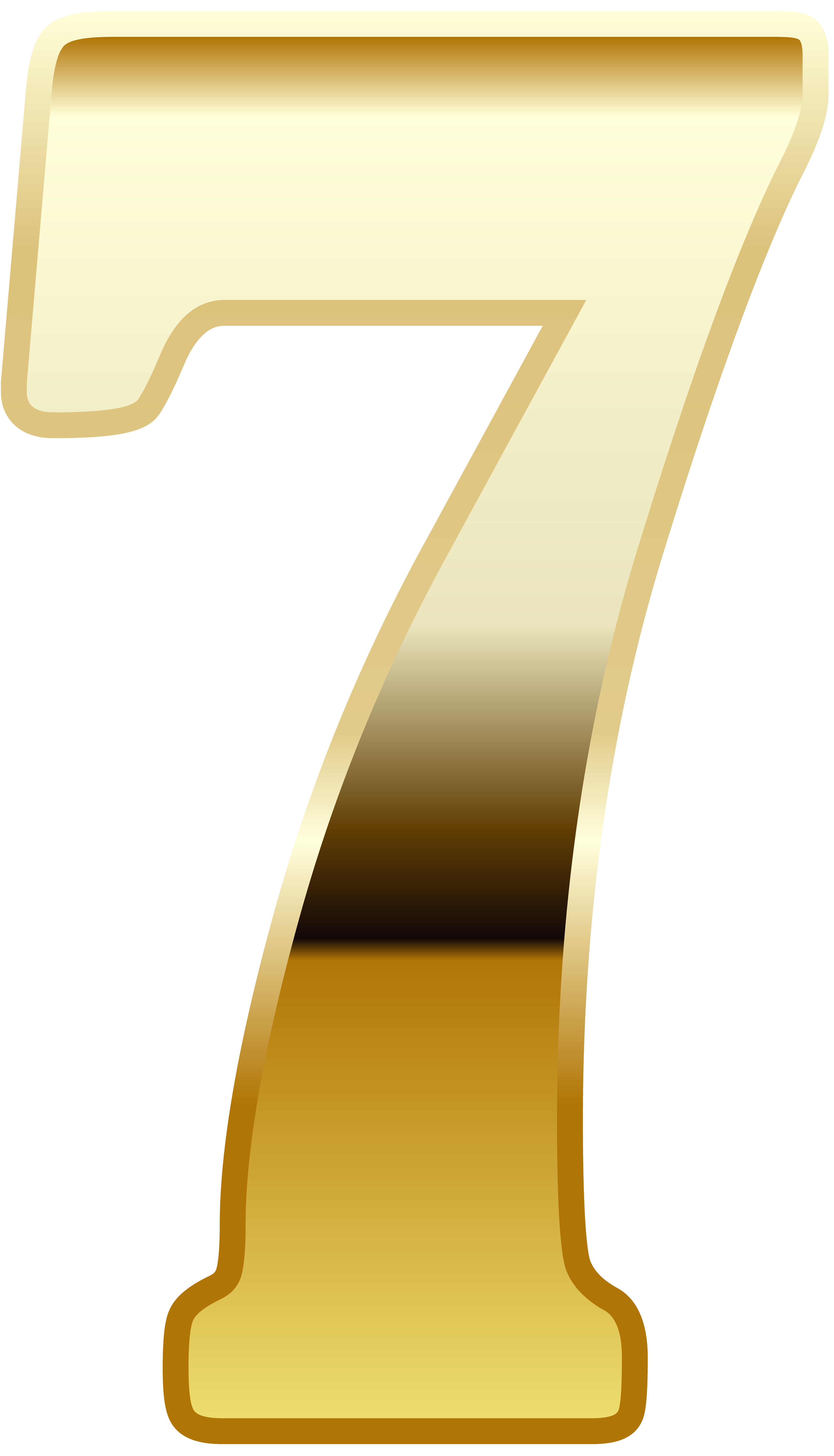 Gold Number Seven PNG Image | Gallery Yopriceville - High-Quality