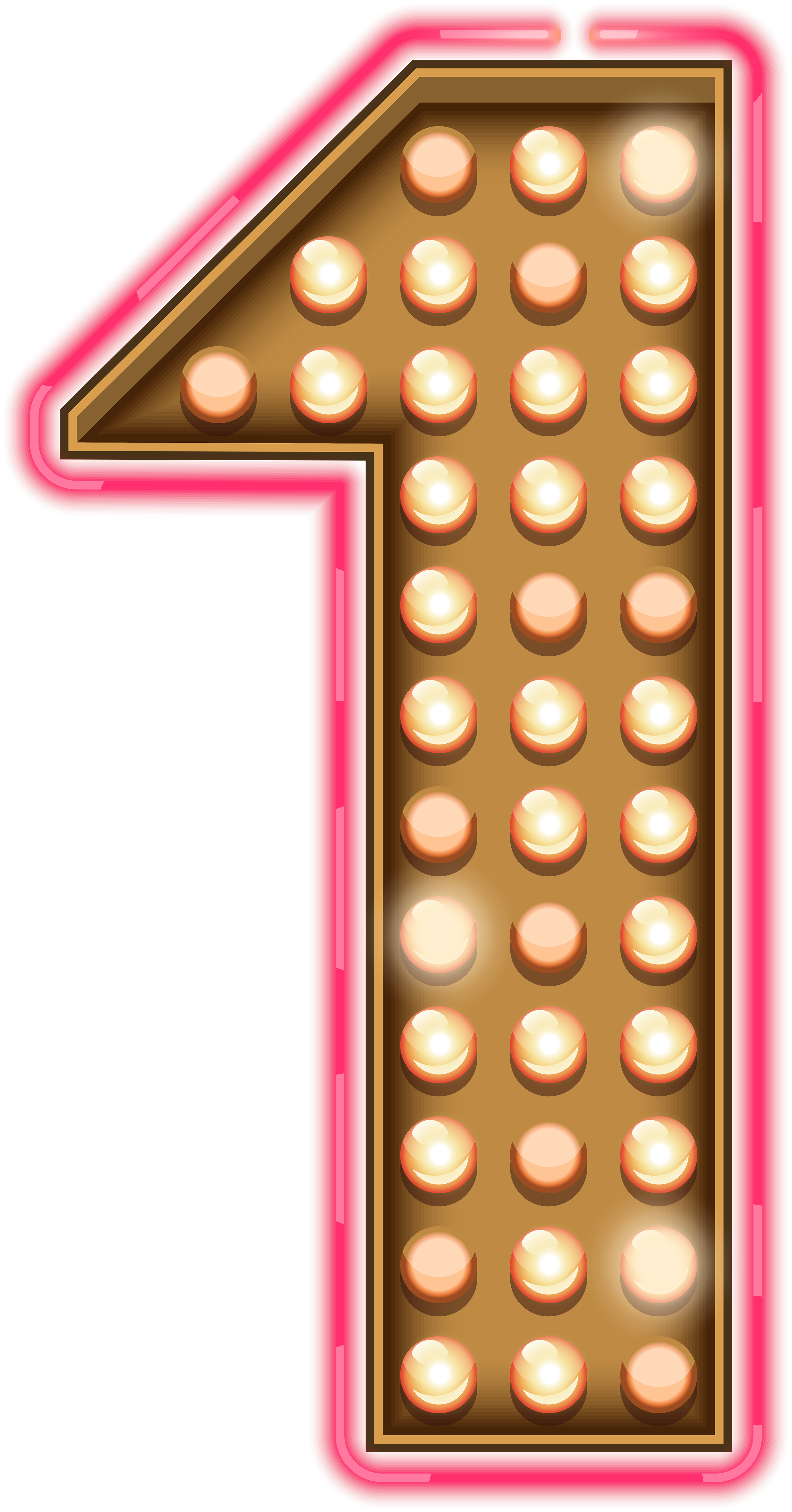 Pink Number 1 Clip Art