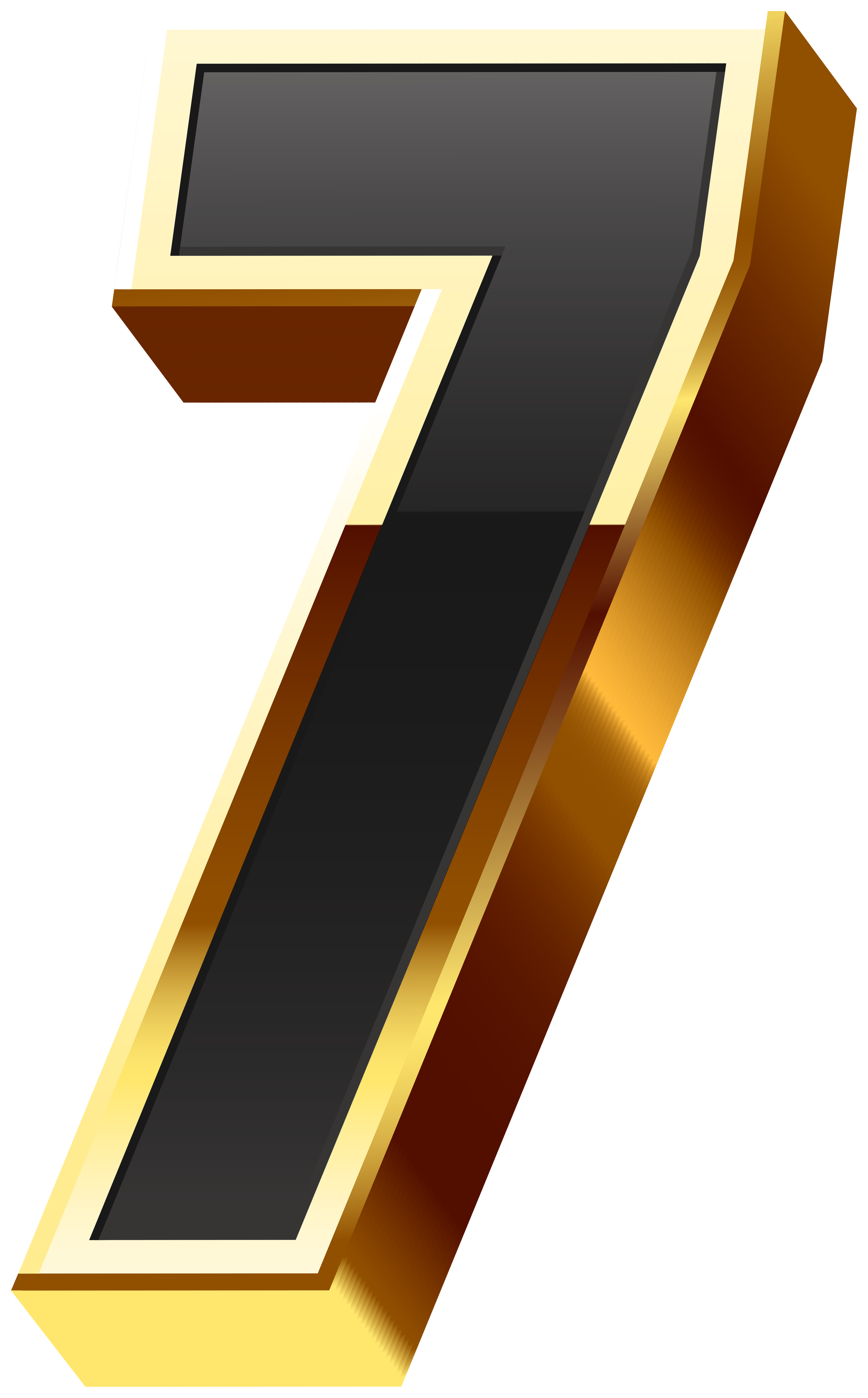 Number Seven Gold Black Transparent Image | Gallery Yopriceville - High