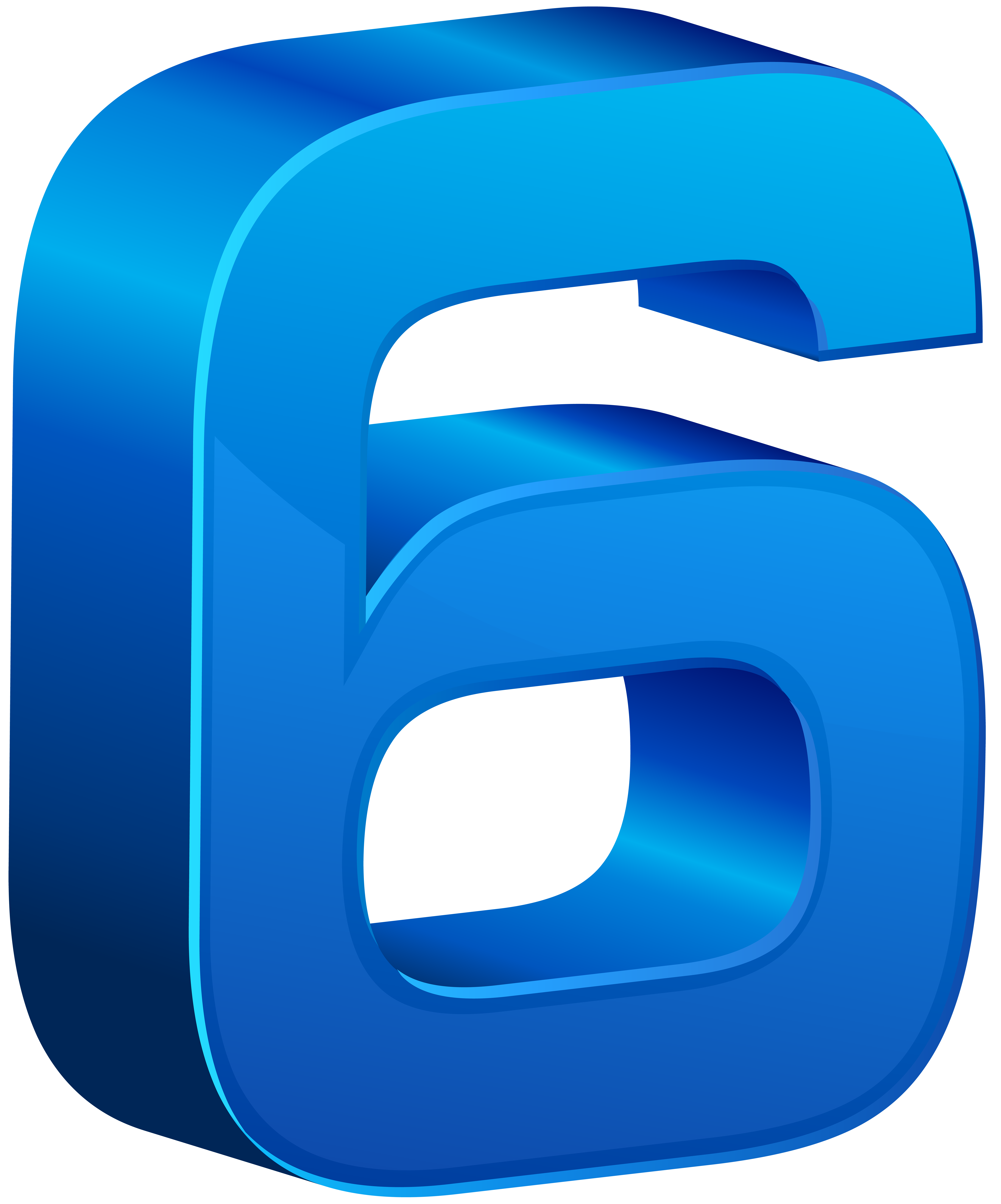 Number Six Blue Transparent Png Clip Art
