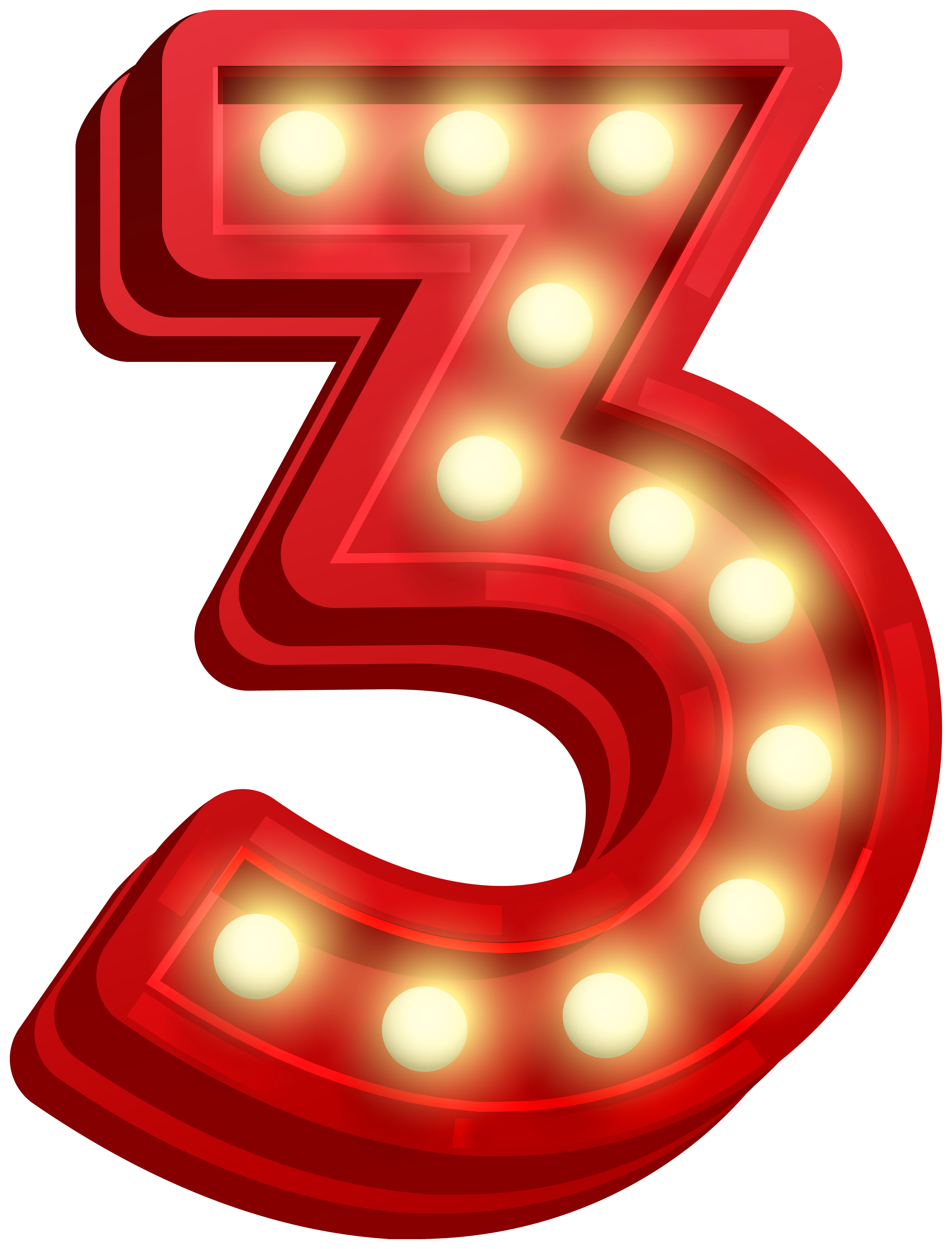 Number Three Glowing Png Clip Art Image