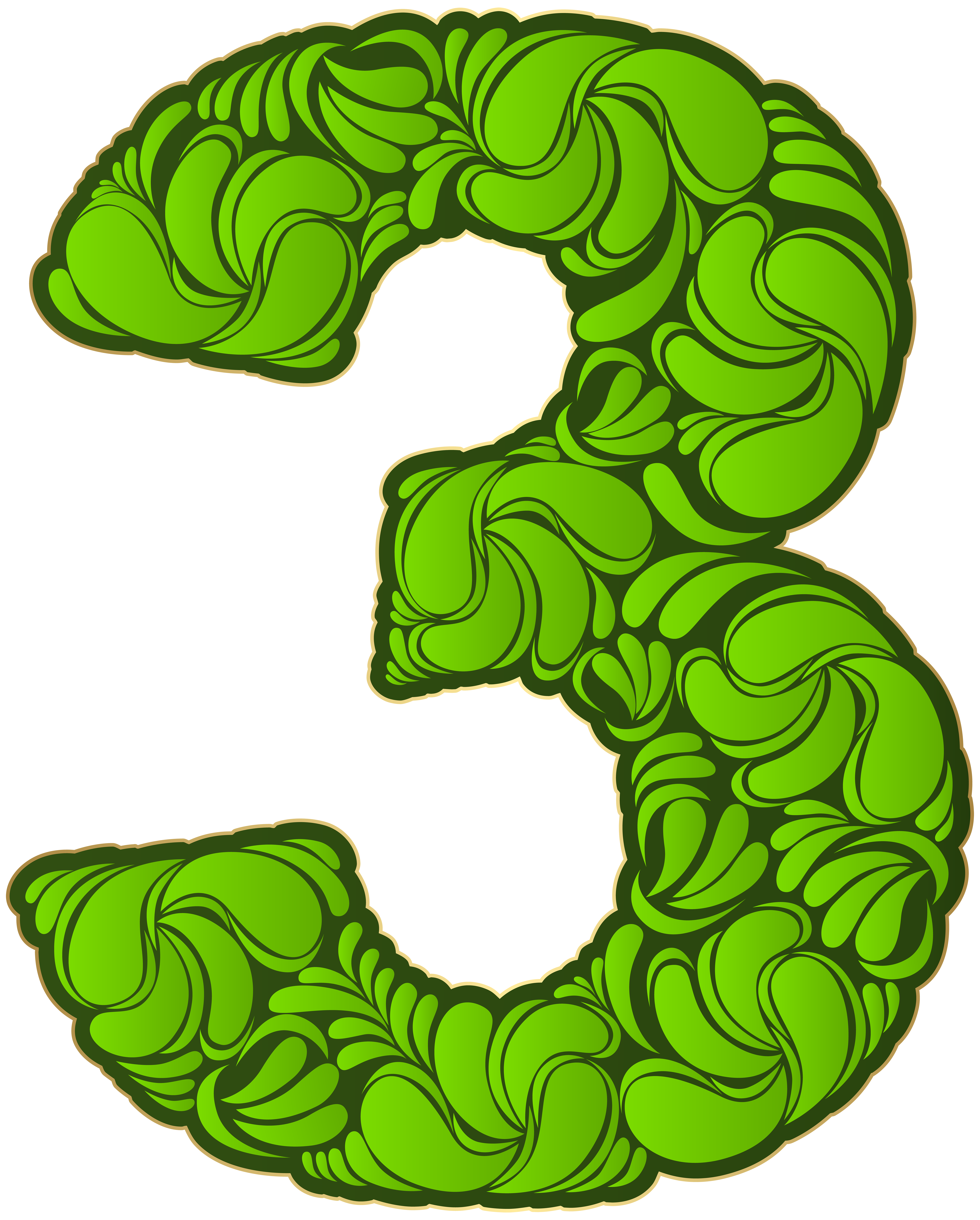 green number 3